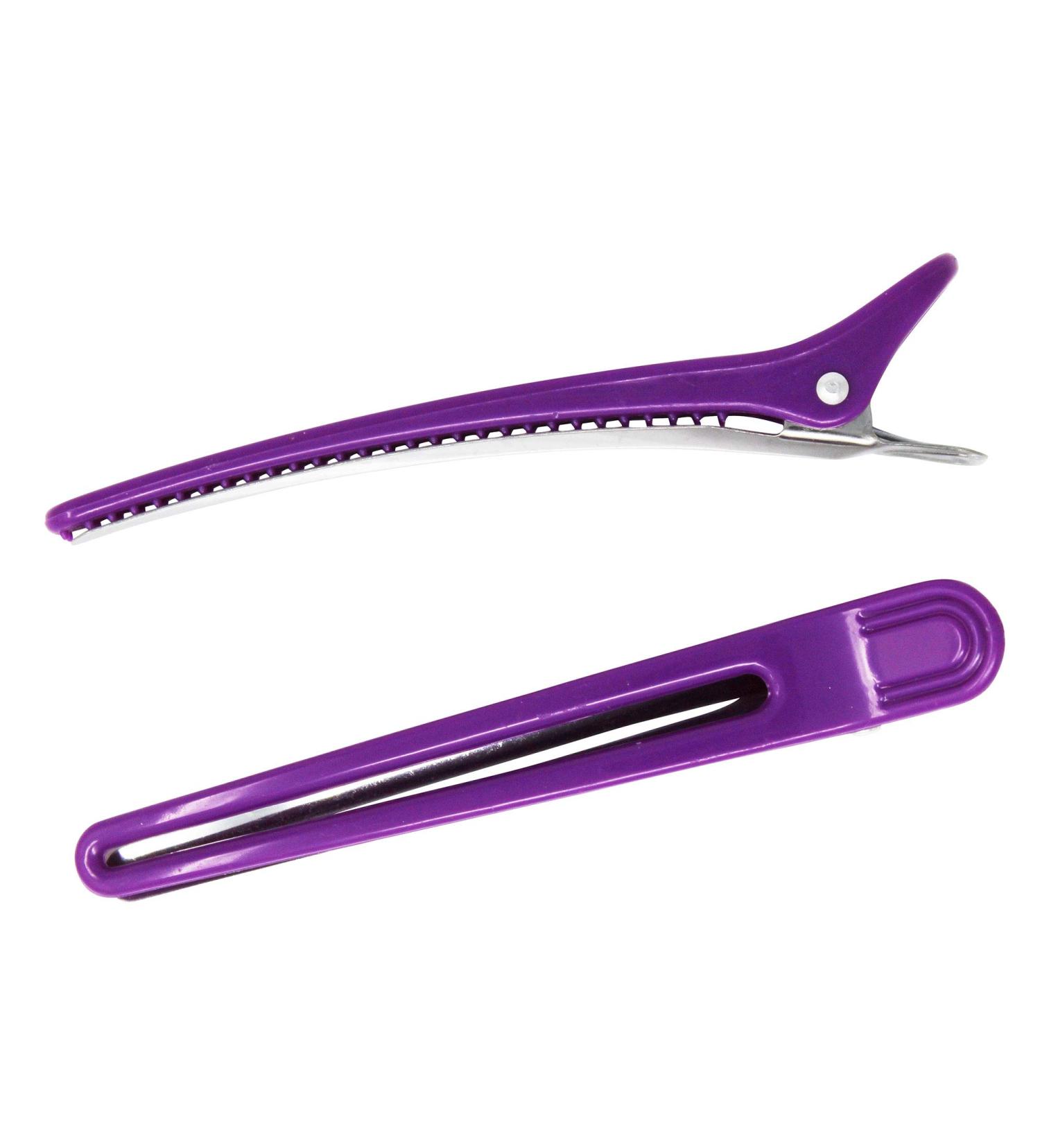 Professional Hairdresser's Purple Sectioning Clips (x10)