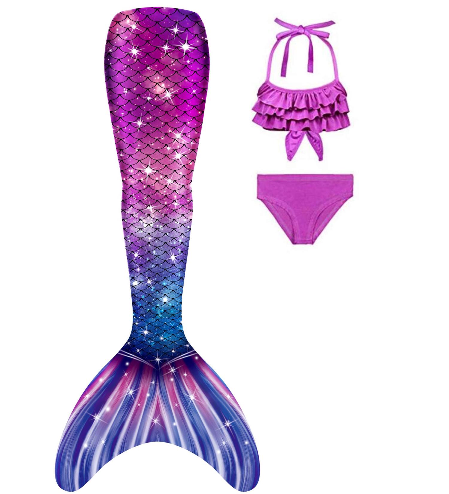 NAITOKE Mermaid Tail for Kids 3pc Swimming Set with Bikini No Monofin | Perfect for Girls - Buy Online on GoSupps.com
