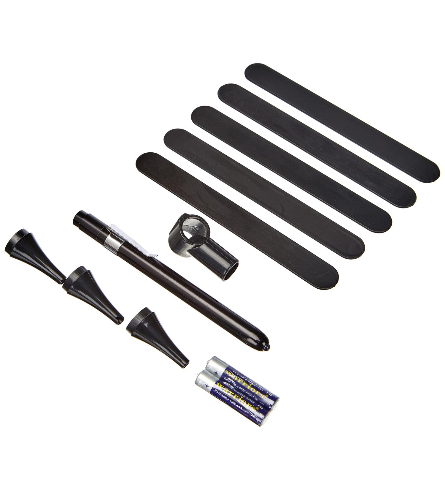 GIMA-KIT Pen Lamp with Otoscope Delta | LED Otoscope Head 3 Ear Liders & Tongue Spatula Holder | Black Aluminum Box International Shipping Available - Buy Online on GoSupps.com