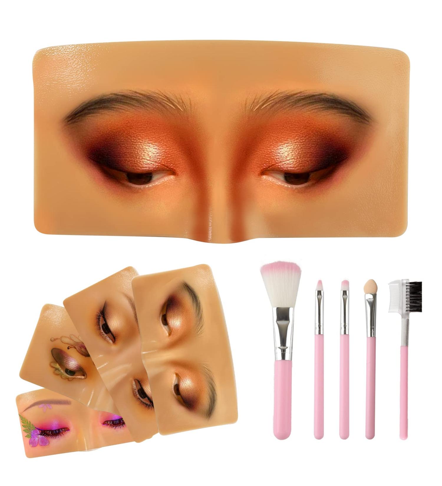 The Perfect Aid to Practicing Makeup Facial Eye Makeup Practice Board Silicone Practice Makeup Face Board Lash View Eyelids Training for Practice Eyesmakeup with 5 Piece Brushes Set (open-eye) Opened-eye styles - Buy Online on GoSupps.com