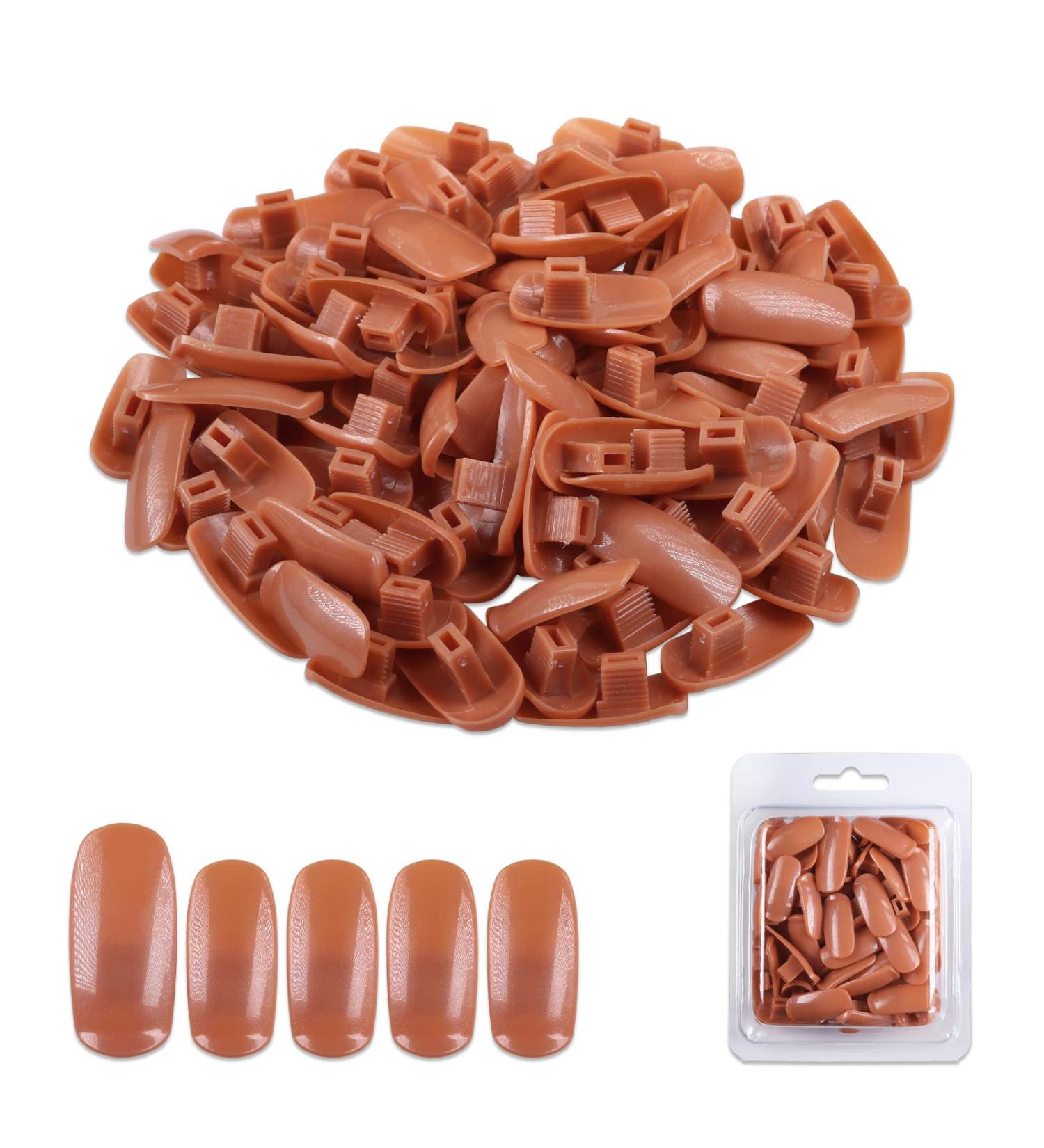 PANA USA Training Practice Tips - Fake Nail Tips for DIY Manicure & Nail Art (Brown - Buy Online on GoSupps.com