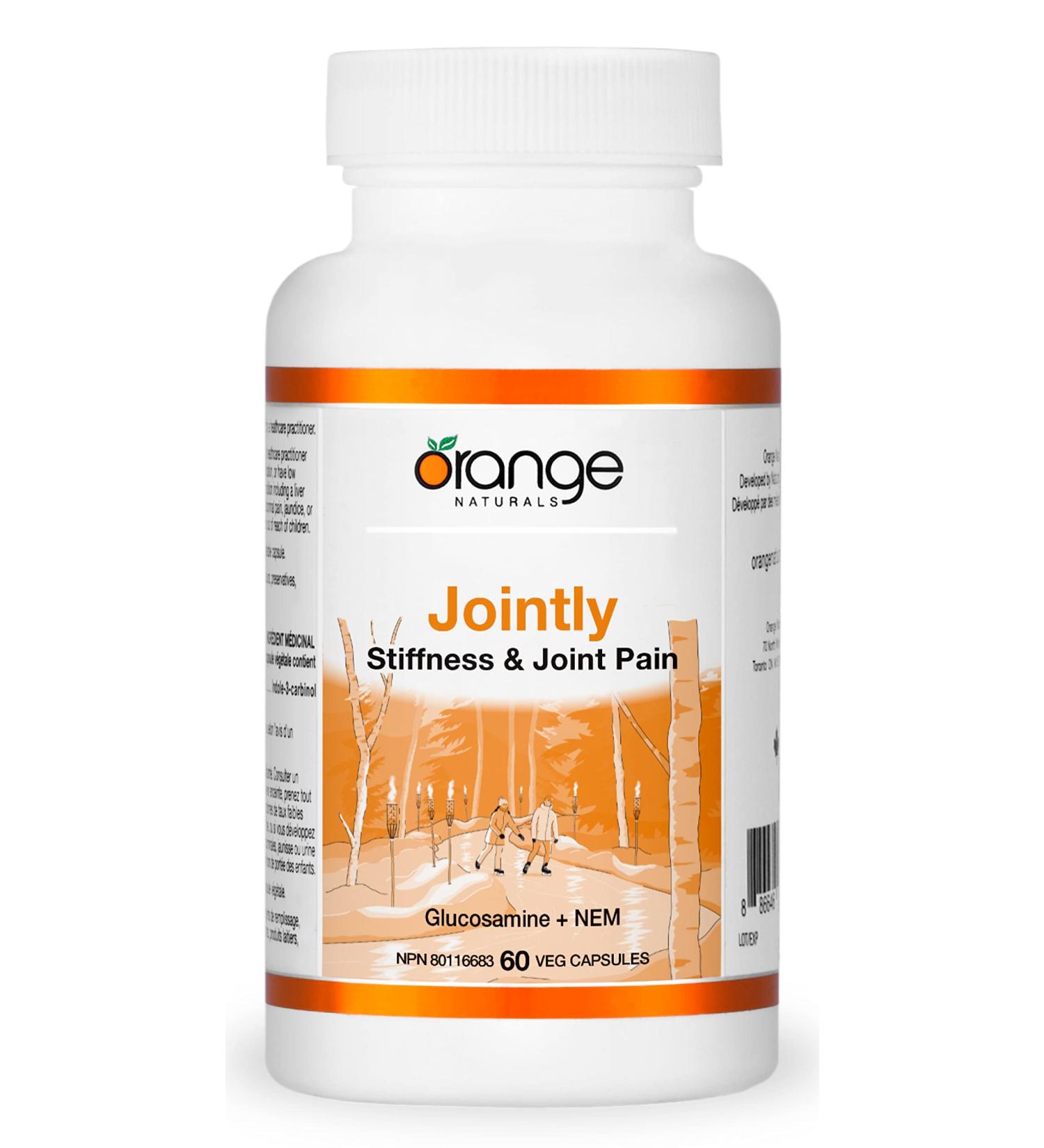 Orange Naturals Glucosamine + NEM 60 Caps - Joint Support Supplement with Natural Egg Membrane - Supports Flexibility and Mobility - Glucosamine and NEM Formula for Knee and Joint Stiffness - Buy Online on GoSupps.com