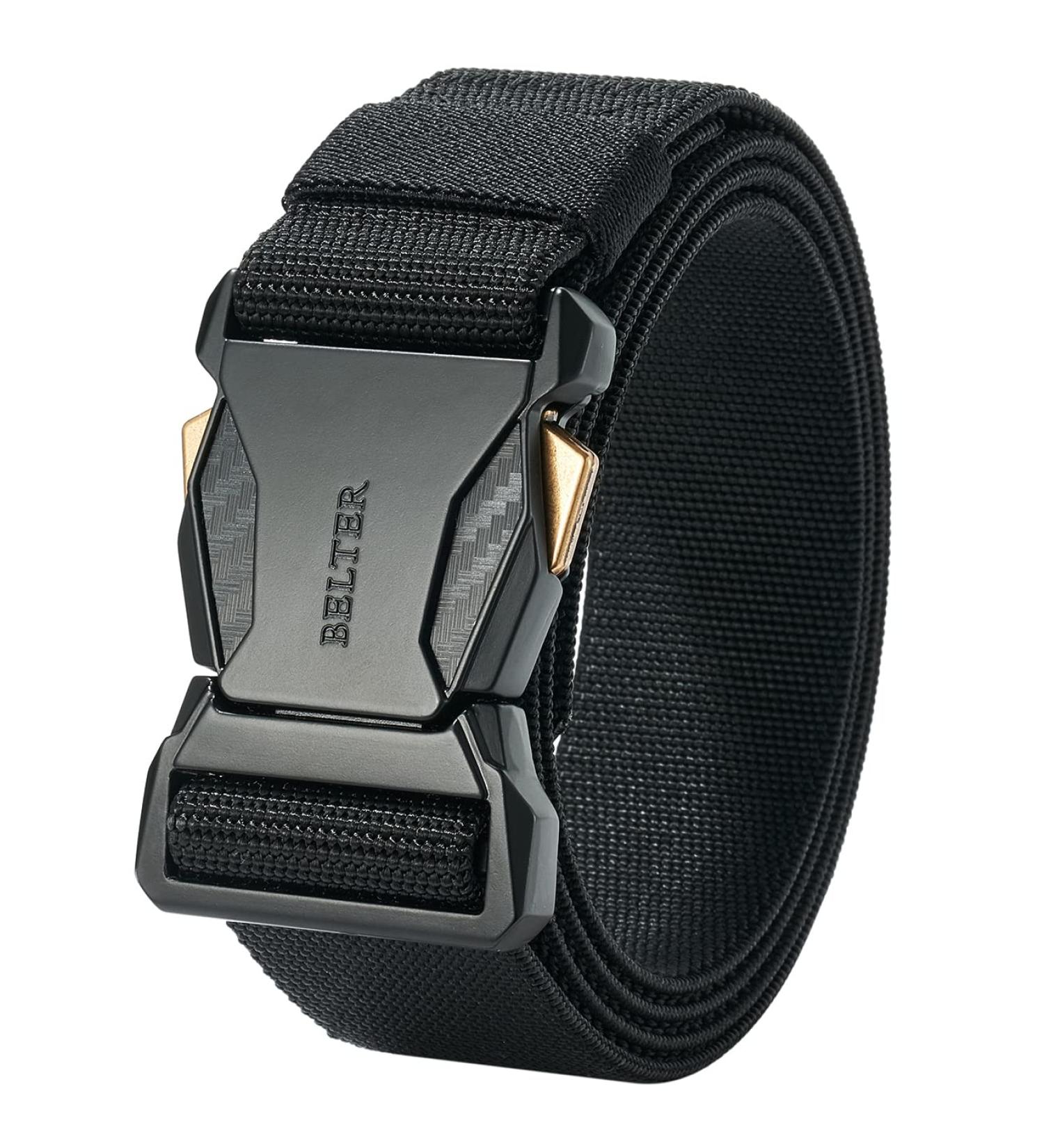 Buy Belter Tactical Belt for Men - Adjustable Military Work Belt | Elastic Nylon Outdoor Fabric | Quick Lock | 125 Black-A - Buy Online on GoSupps.com