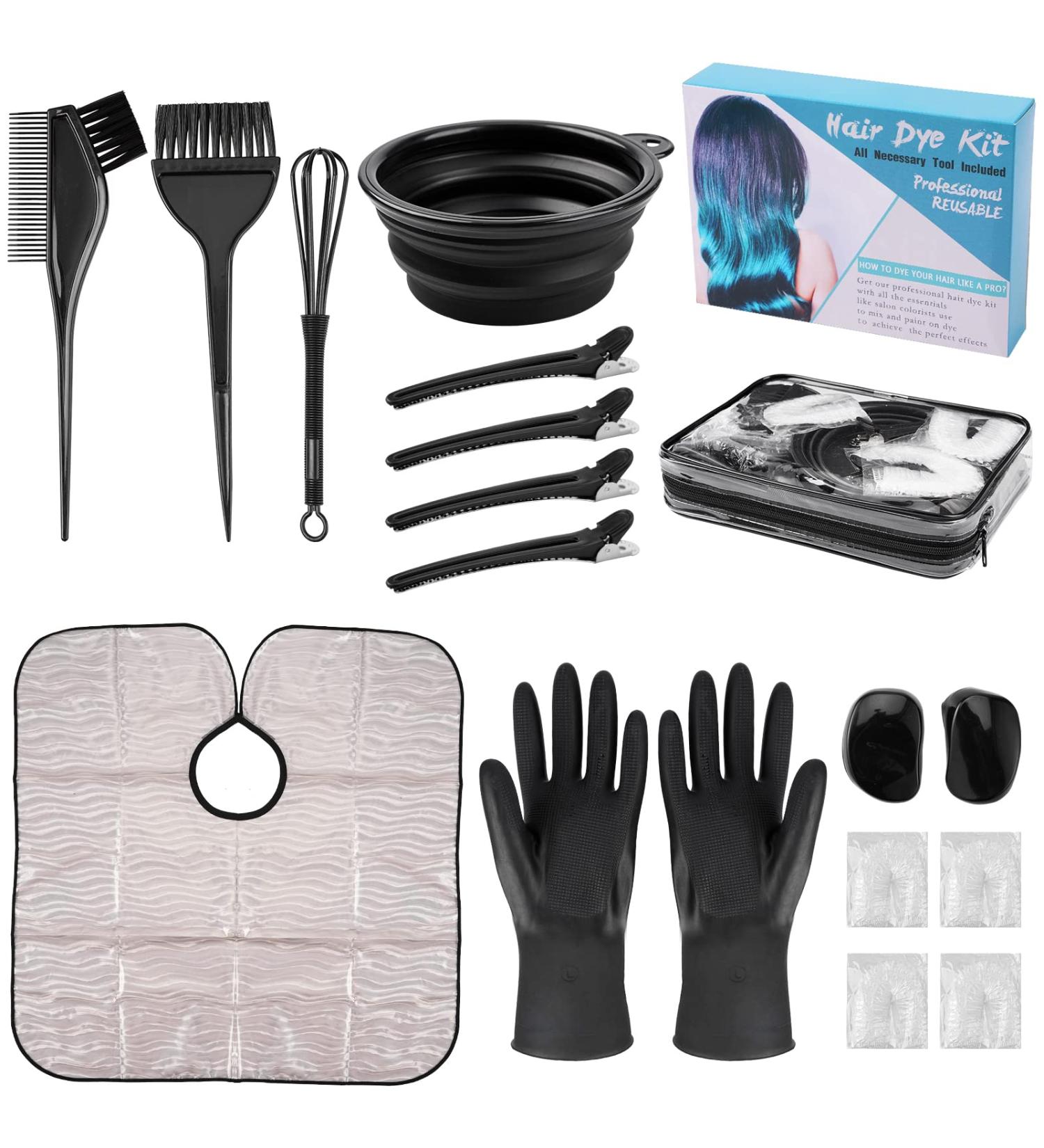 Xarchy Professional Salon Hair Dye Kit - 19 Pieces for Hair Coloring - Brushes, Bowl & Tools for Salon Quality Results at Home - Buy Online on GoSupps.com