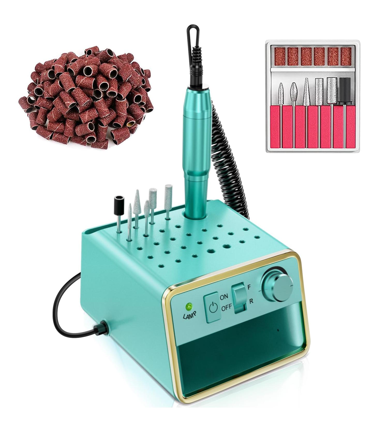 ALLE S Electric Nail Drill Kit - Portable USB Powered with 20000 RPM, 6 Bits & 106 Bands - Green - Buy Online on GoSupps.com