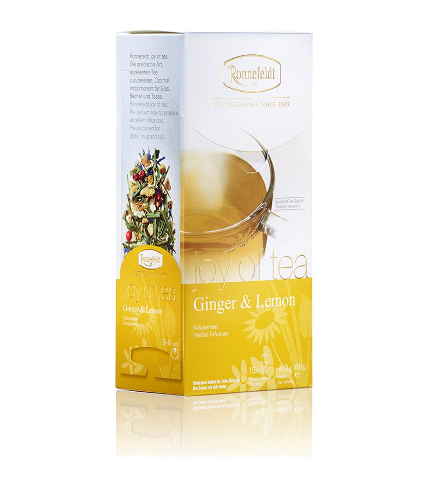  Ronnefeldt Ronnefeldt Ginger & Lemon Joy of Tea 60g Tea Bags (Pack of 15) - Buy Online on GoSupps.com