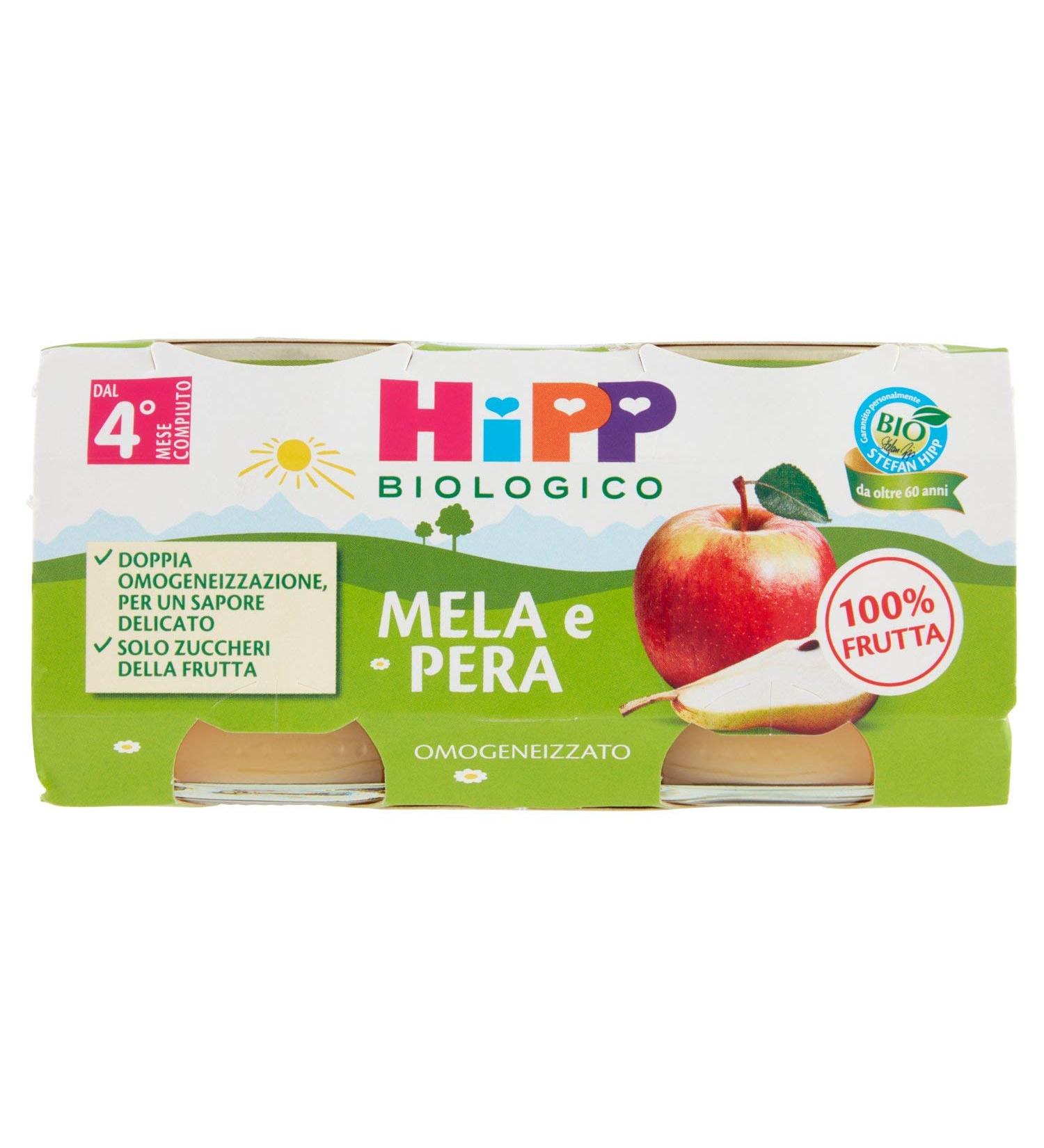 Hipp Omogenized Apple and Pera 2 x 80 g - Buy Online on GoSupps.com