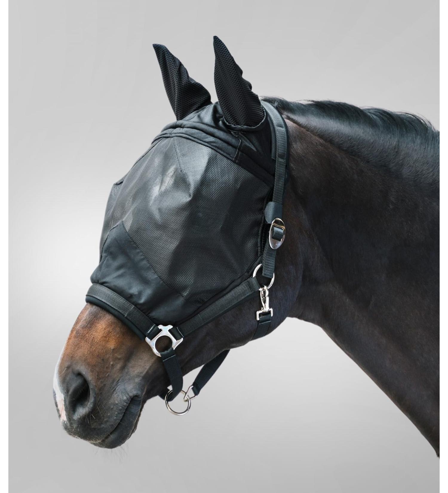 WALDHAUSEN Fly Mask Premium with halter black PON PON black
