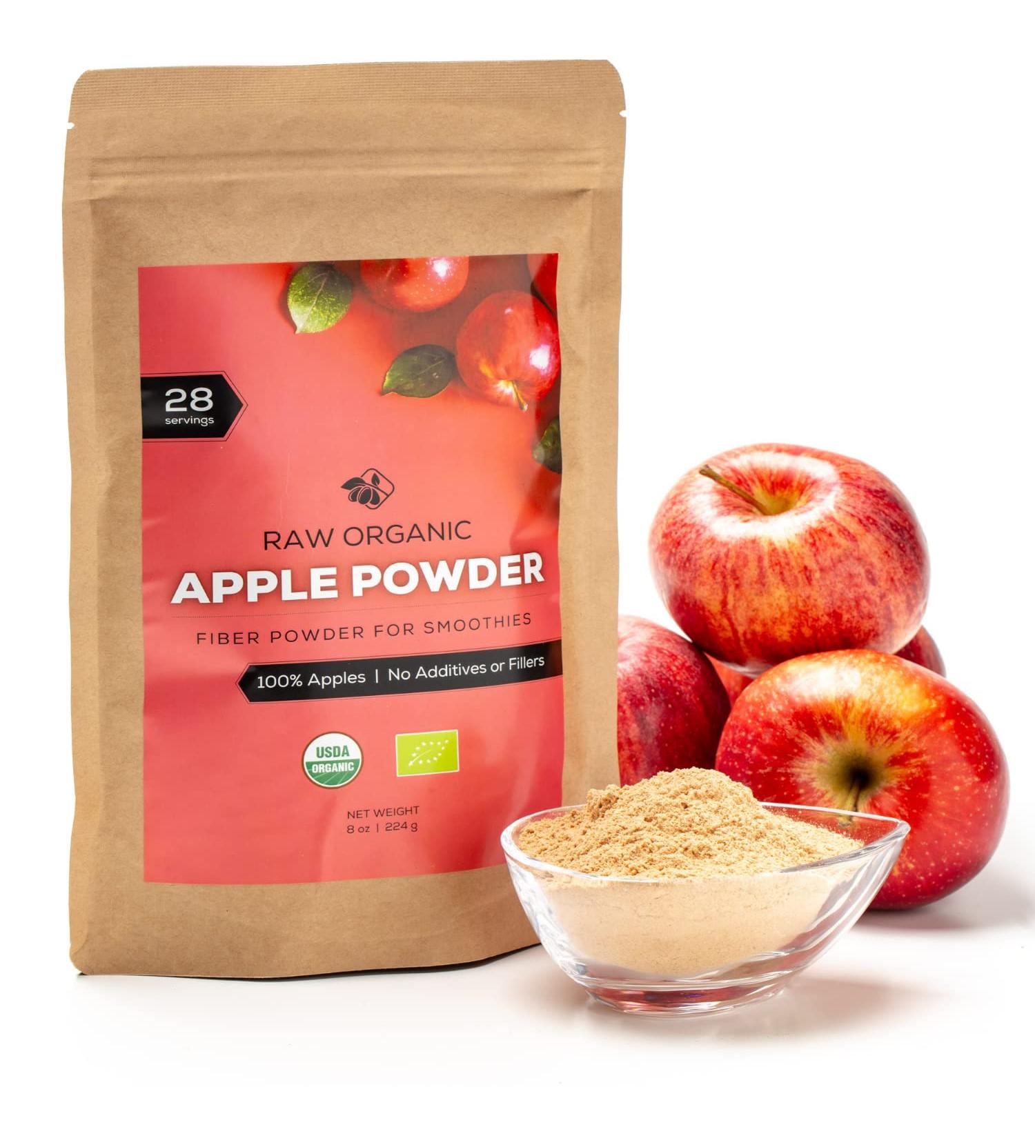 Organic Freeze-Dried Apple Powder - Superfood Fiber Smoothie Fruit Powder | 100% Raw Fruits, No Additives | Vegan USDA Certified - Nordic Fruit Powders - Buy Online on GoSupps.com