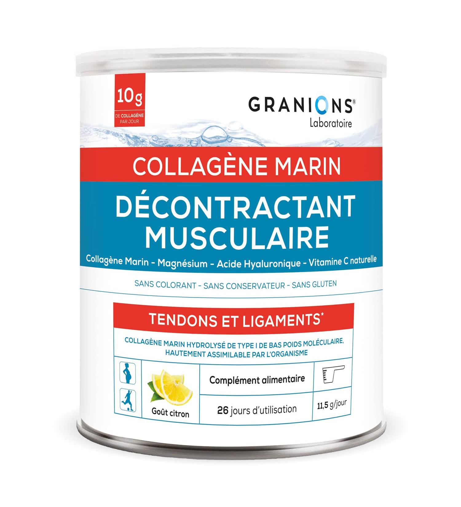 GRANIONS - Marine Collagen Powder - RECONTRACTING MUSCLE - 10 G PER DAY Collagen Powder - 300 g jar of Marine Collagen - Buy Online on GoSupps.com