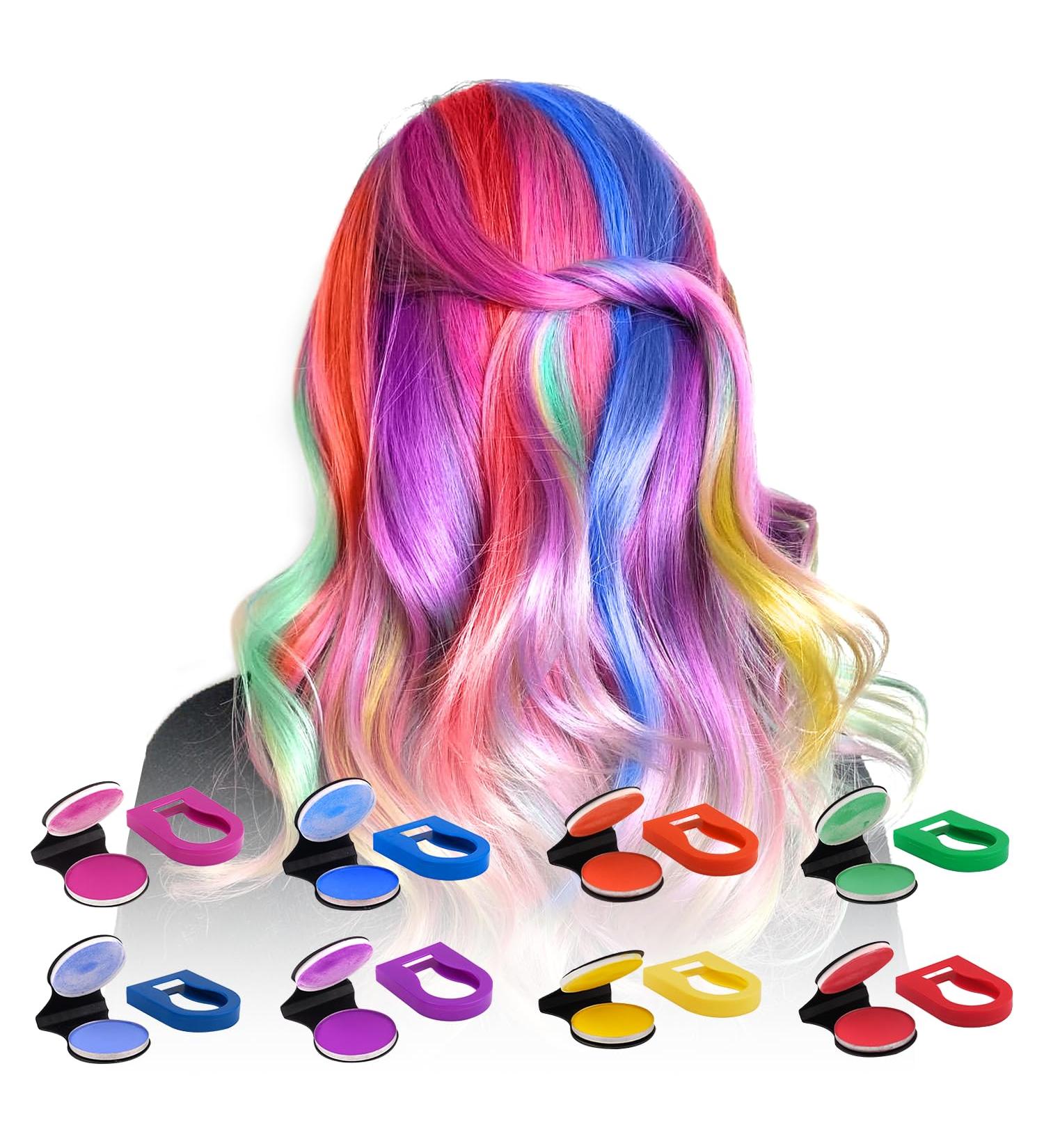 Haircroids for Girls - 8 Washable Hair Chalks | Non-Sticky Temporary Color for Kids | Perfect for Christmas & Birthday Parties - Buy Online on GoSupps.com