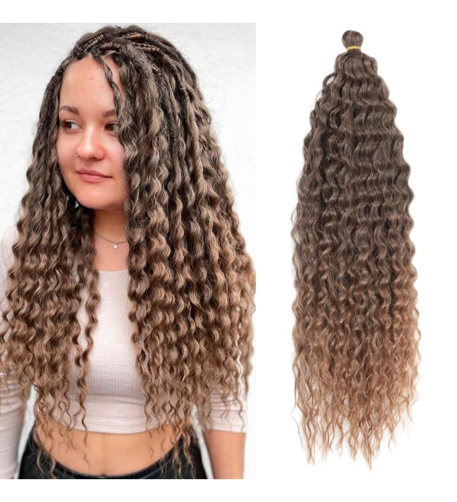 Deep Twist Crochet Hair Bundles - 26 Inch Synthetic Kinky Curl Extensions - Ombre Waterwell Twist Braids T27# - 3 Packs for Stunning Hairstyles - Buy Online on GoSupps.com