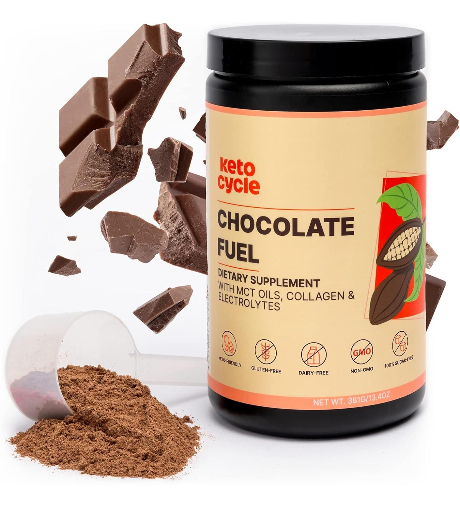 Keto Cycle Collagen Protein Powder - Chocolate Flavor with MCT Oils & Electrolytes | Keto Fuel & Gluten Free - 20 Servings - Buy Online on GoSupps.com