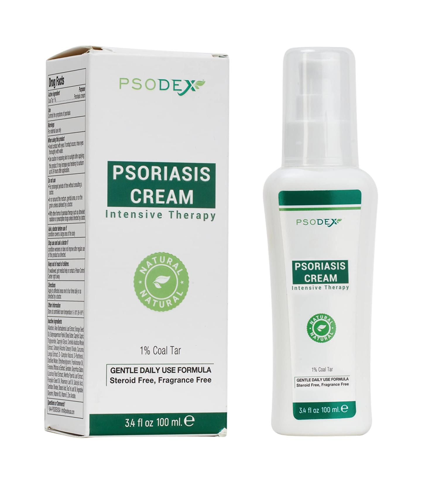 PSODEX Psoriasis Cream 3.4fl oz | Coal Tar Salicylic Acid | Tea Tree Oil Aloe Vera | All-Natural Soothing Treatment - Buy Online on GoSupps.com