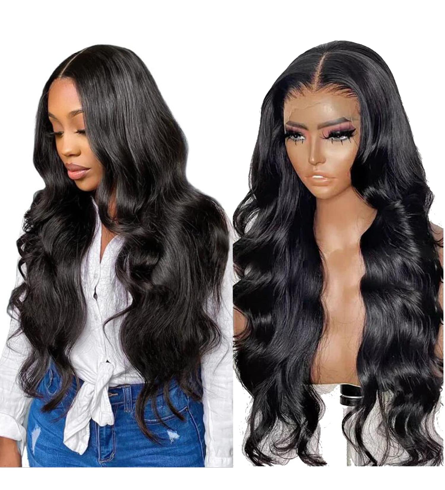 28 Inch Body Wave HD Lace Front Wig for Black Women - Brazilian Virgin Human Hair 180 Density Glueless Wig with Baby Hair - Can Be Dyed - Buy Online on GoSupps.com