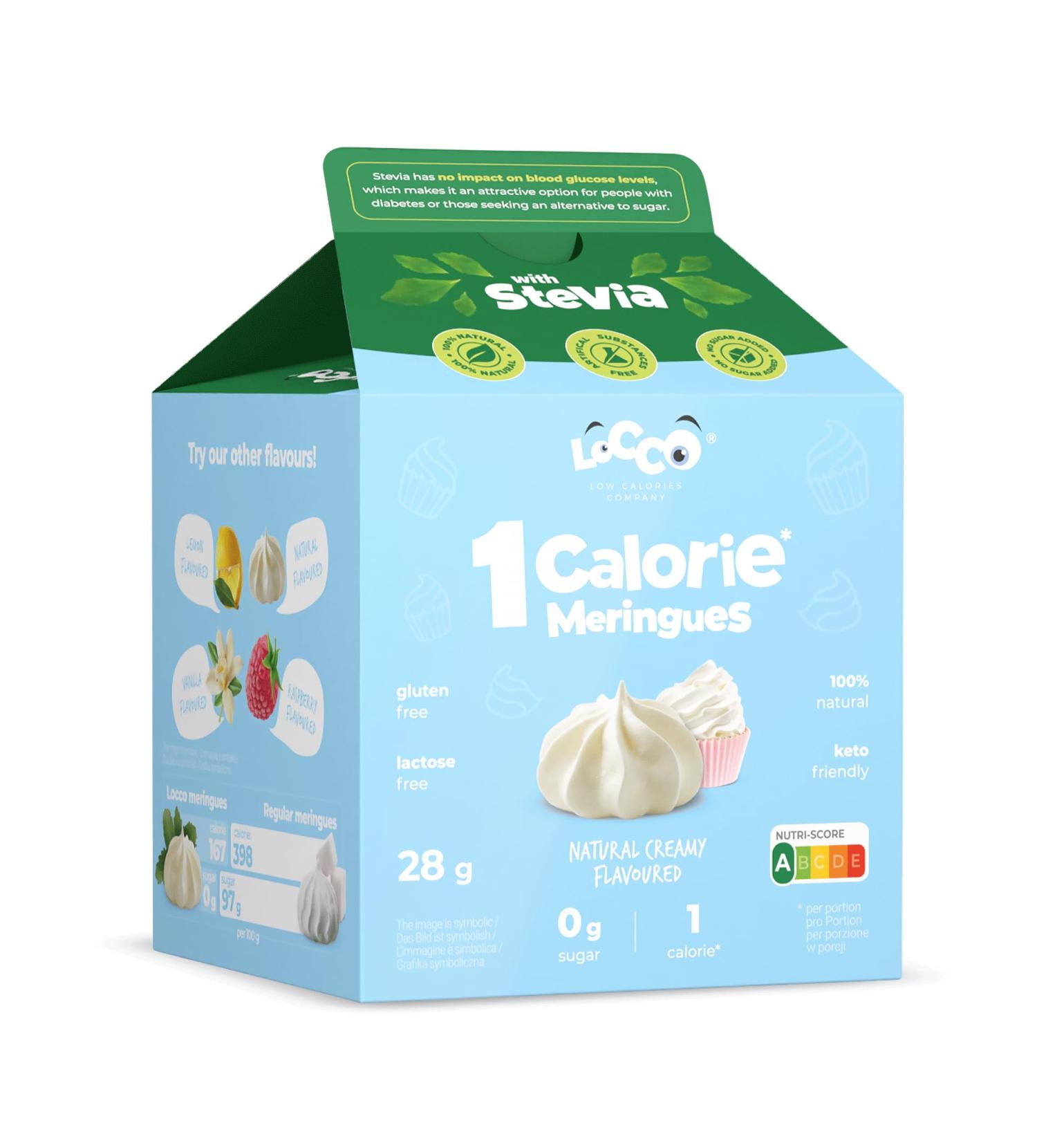 Locco Protein-Rich Meringue with Stevia - Sugar-Free 100% Natural 1 Calorie Per Portion - Ideal for Cake Decoration - Fat-Free Vegan & Vegetarian Friendly - 28g - Buy Online on GoSupps.com