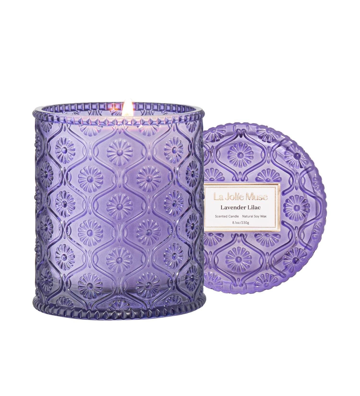 LA JOLIE MUSE Lavender Candle - Scented Candle Gift for Women | Aromatherapy & Home Decor | Lavender Lilac Fragrance - Buy Online on GoSupps.com