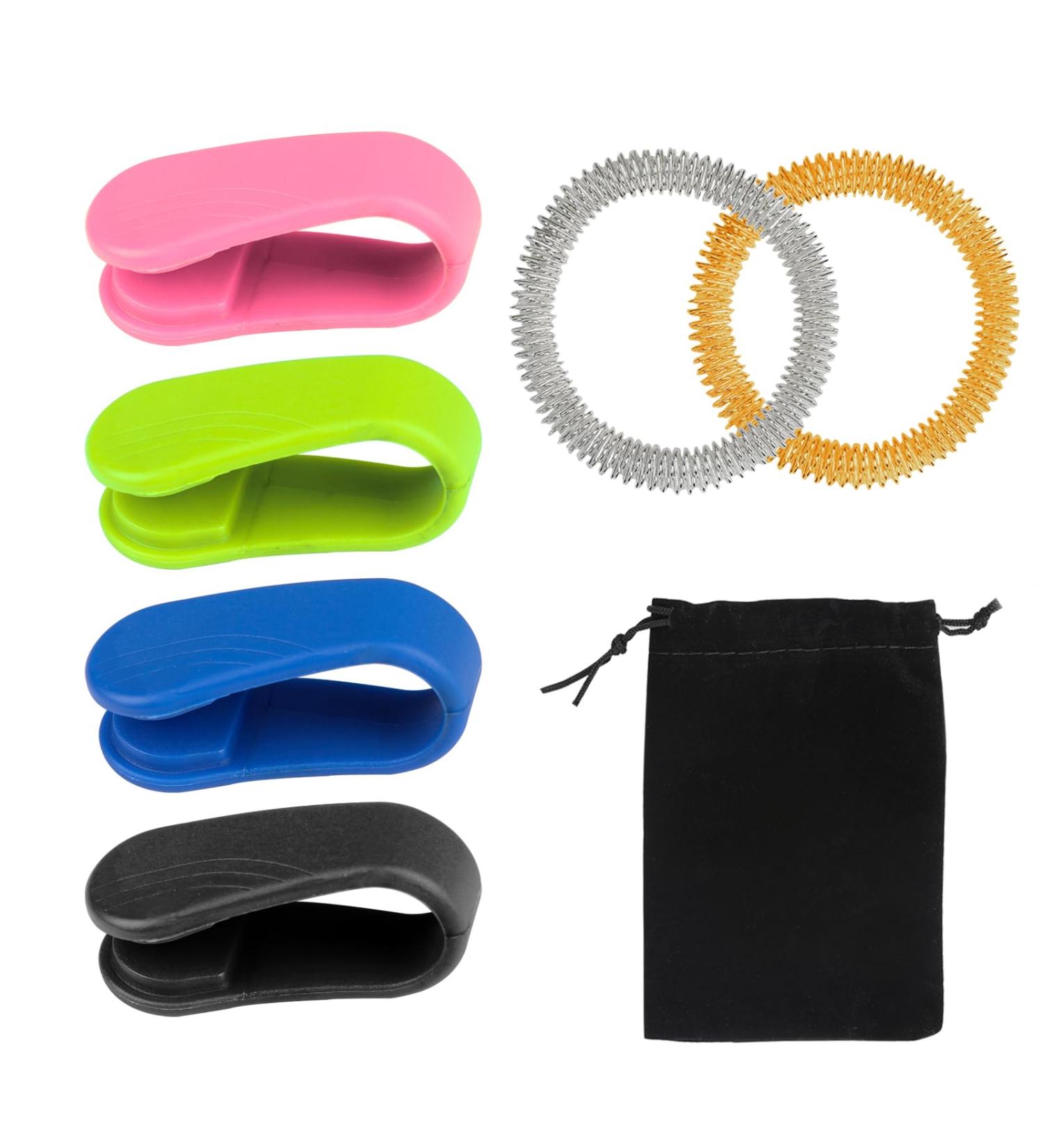 6-Piece Acupressure Finger Massage Ring Set | Portable Shiatsu Clips for Stress Relief & Sensory Therapy - Buy Online on GoSupps.com