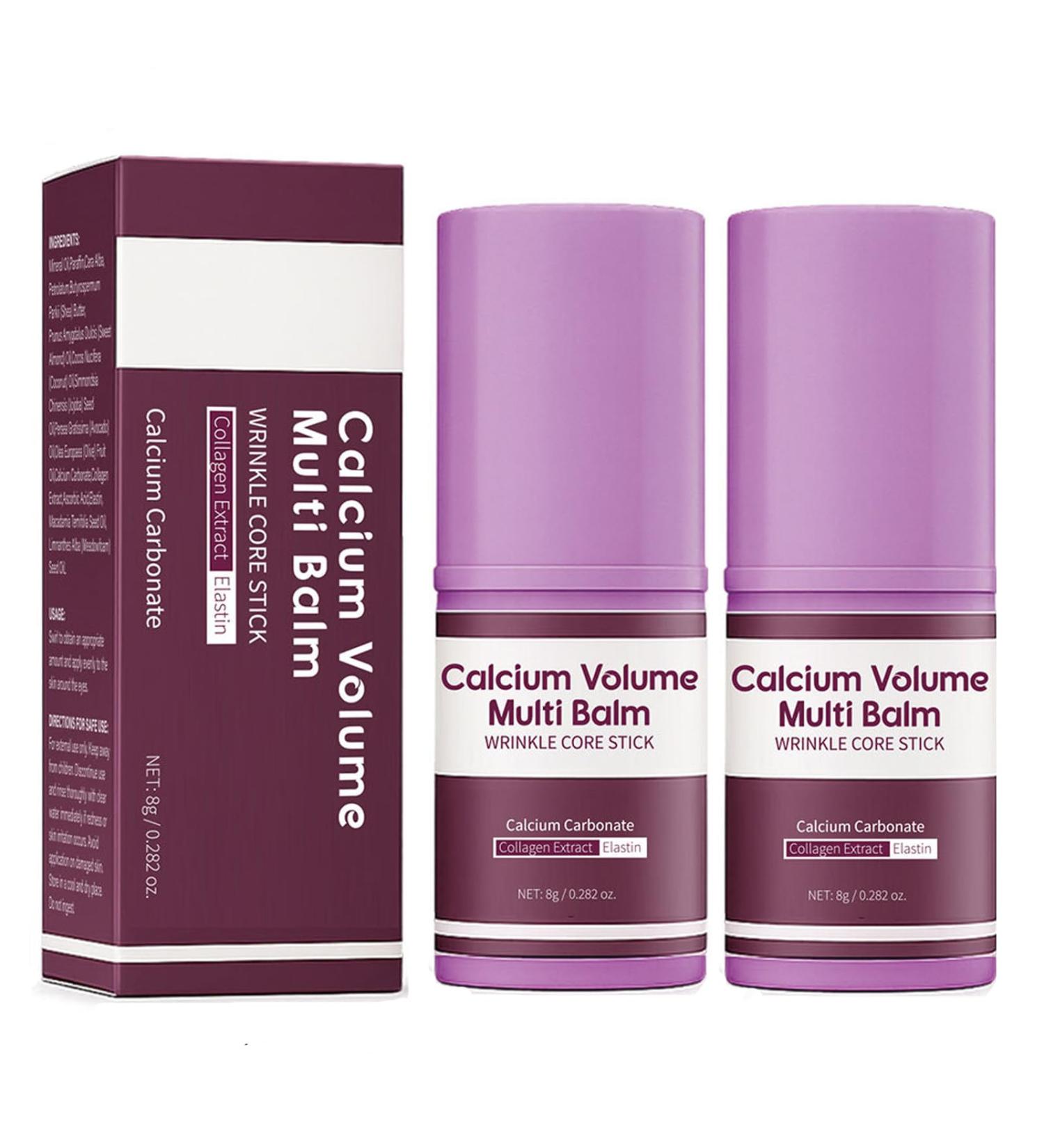 Calcium Balm Stick 2PCS Calcium Volume Multi Balm Korean Collagen Solid Skincare All In One Moisturing Multi Stick - Suitable for All Skin Types - Buy Online on GoSupps.com
