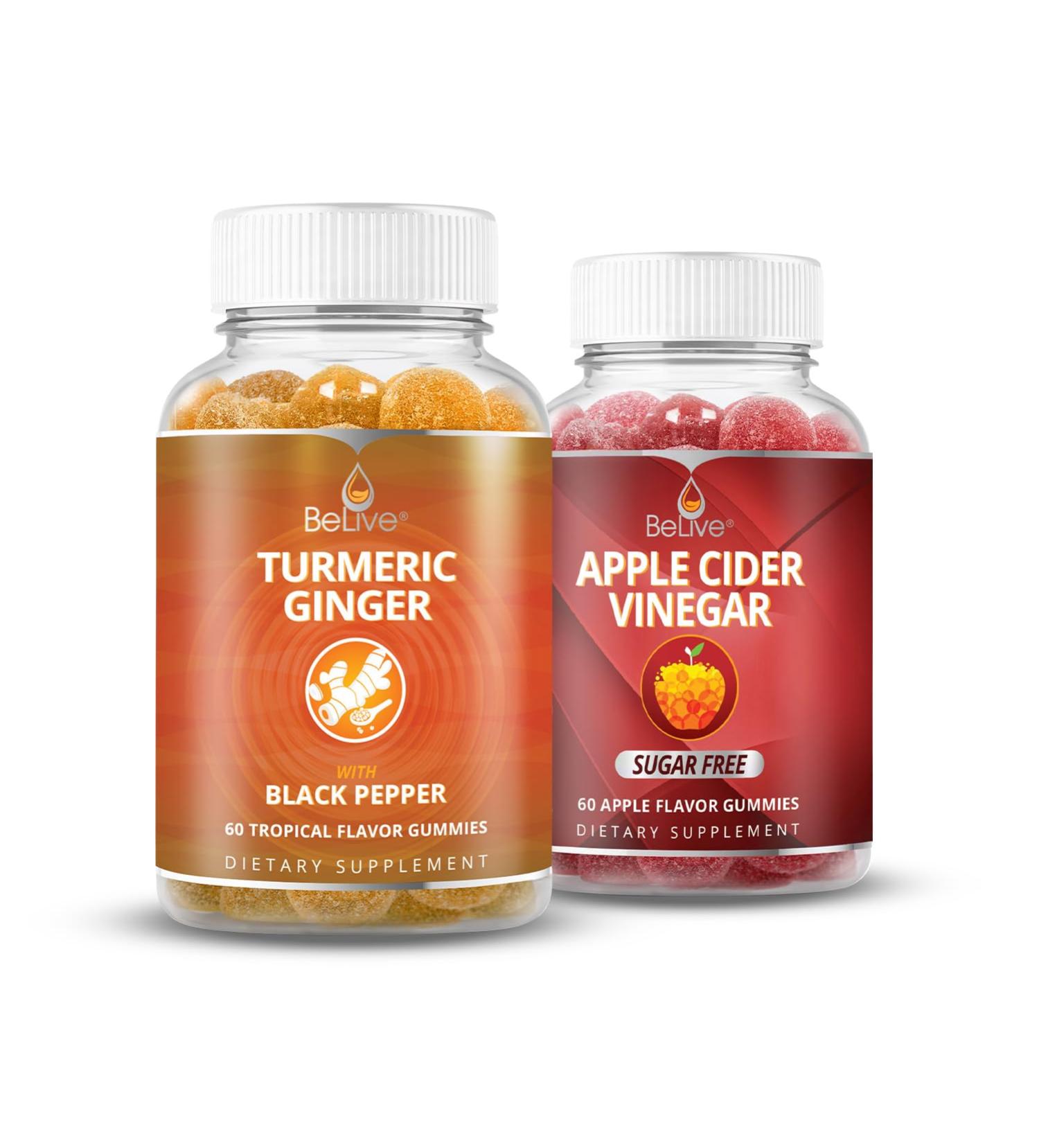 BeLive Turmeric and Apple Cider Vinegar Gummies for Inmune Support Mobility Support Detox Cleanse and Digestive Health - Buy Online on GoSupps.com