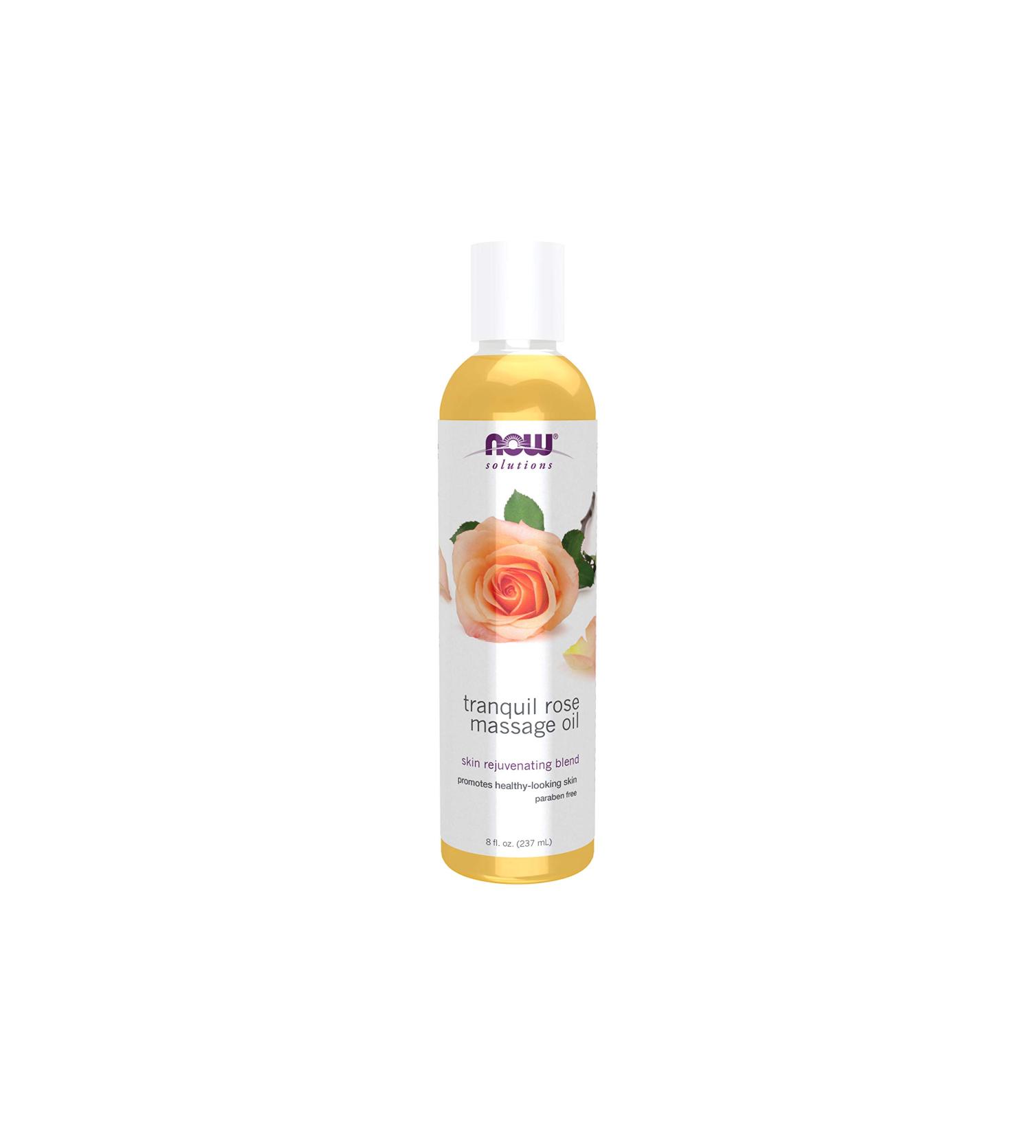 Now Foods Tranquil Rose Massage Oil 8 fl oz - Relaxing Aromatherapy for Serenity - Buy Online on GoSupps.com