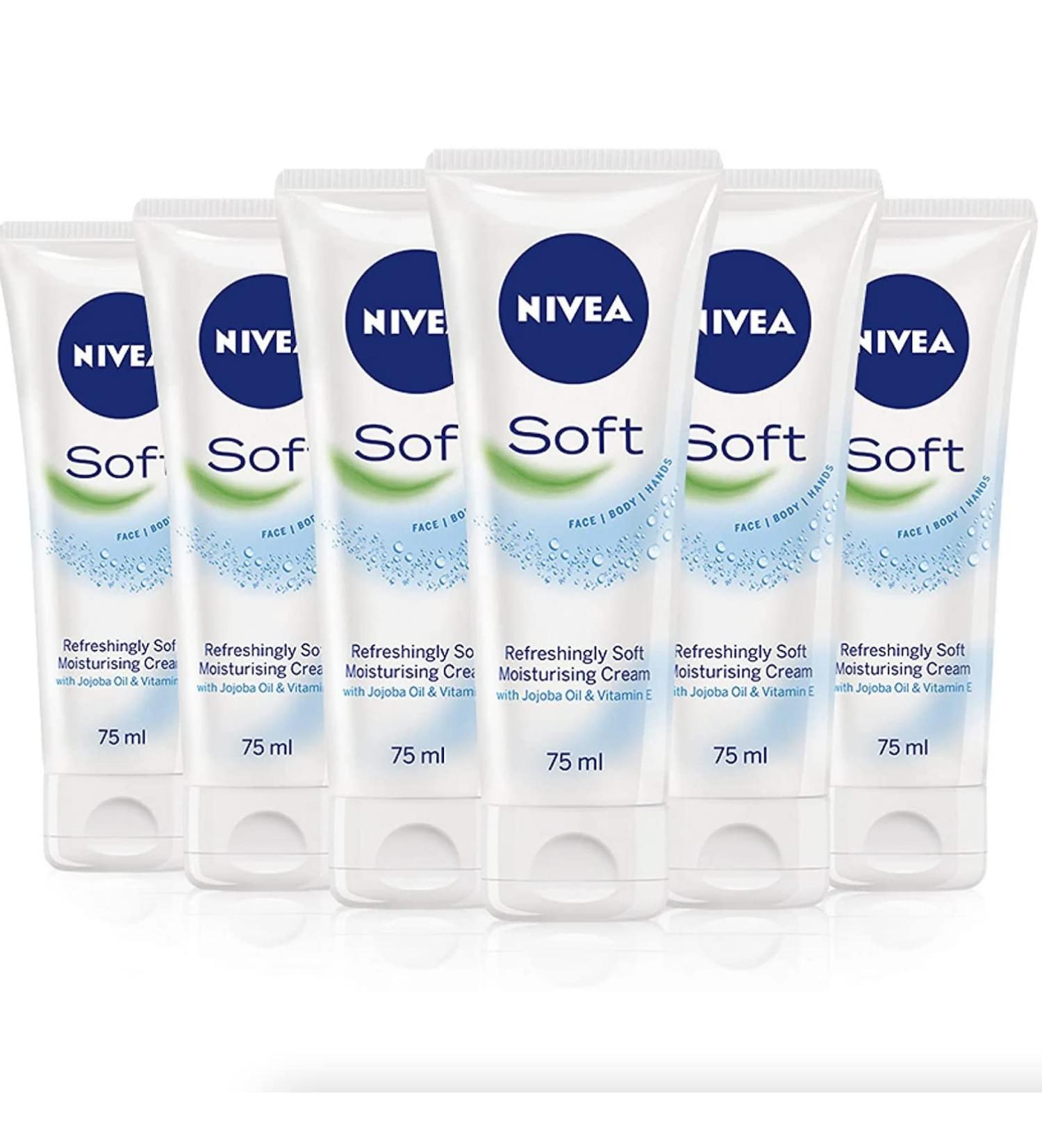 NIVEA Soft Moisturizing Creme 2.60 oz (Pack of 6) - Hydrating Skincare Bundle - Buy Online on GoSupps.com