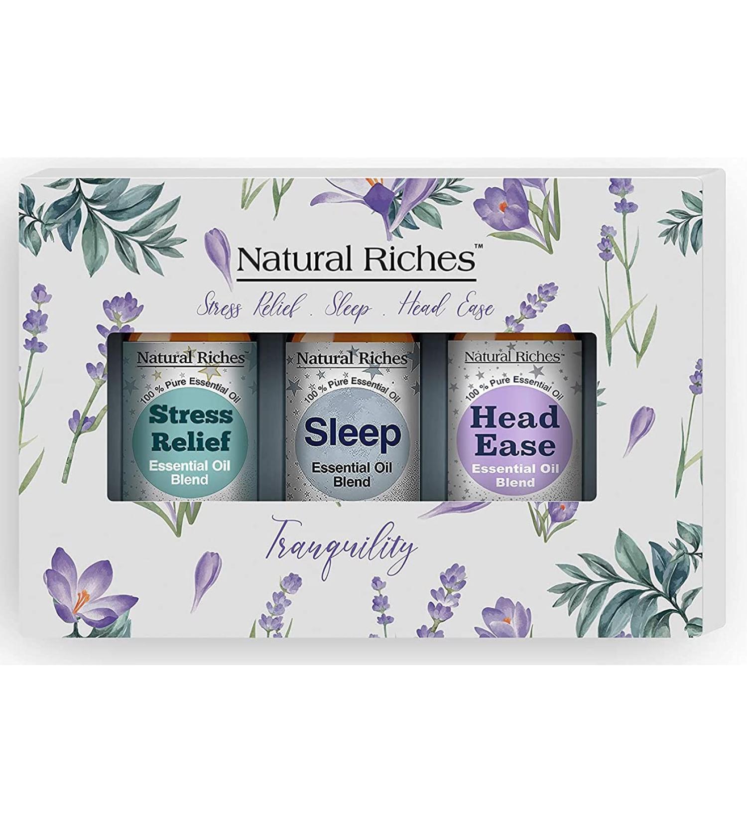 Natural Riches Tranquility Serenity Essential Oil Blends Set - Calm Sleep, Headache Relief - 3 x 10ml - Buy Online on GoSupps.com