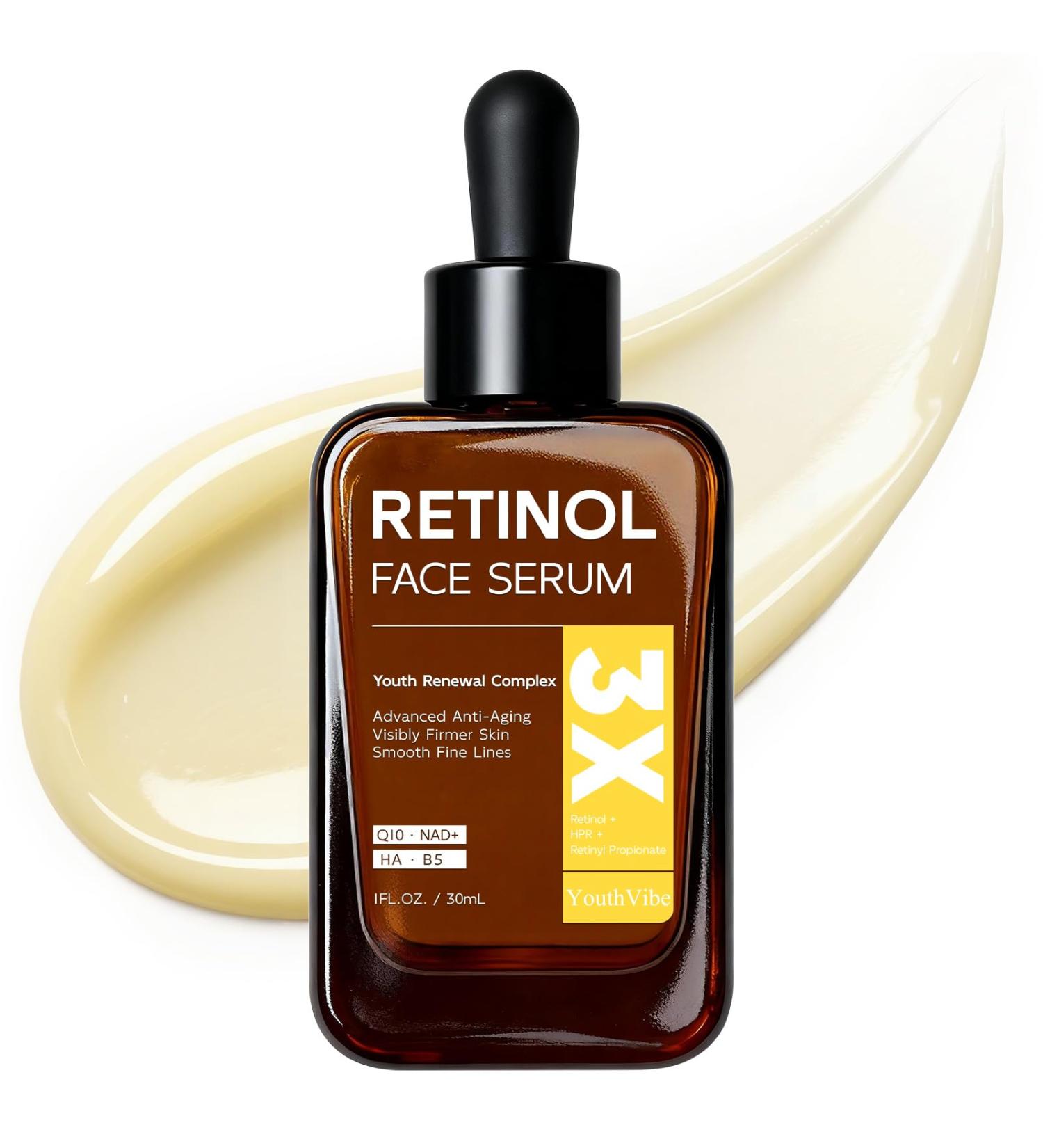 Retinol Serum for Face Anti Aging & Anti Wrinkle B5 Resurfacing Retinol Serum with Niacinamide Collagen & Hyaluronic Acid Smooths Wrinkles & Fine Lines Dark Spot Corrector Brighten Dullness 1 Fl Oz (Pack of 1) - Buy Online on GoSupps.com