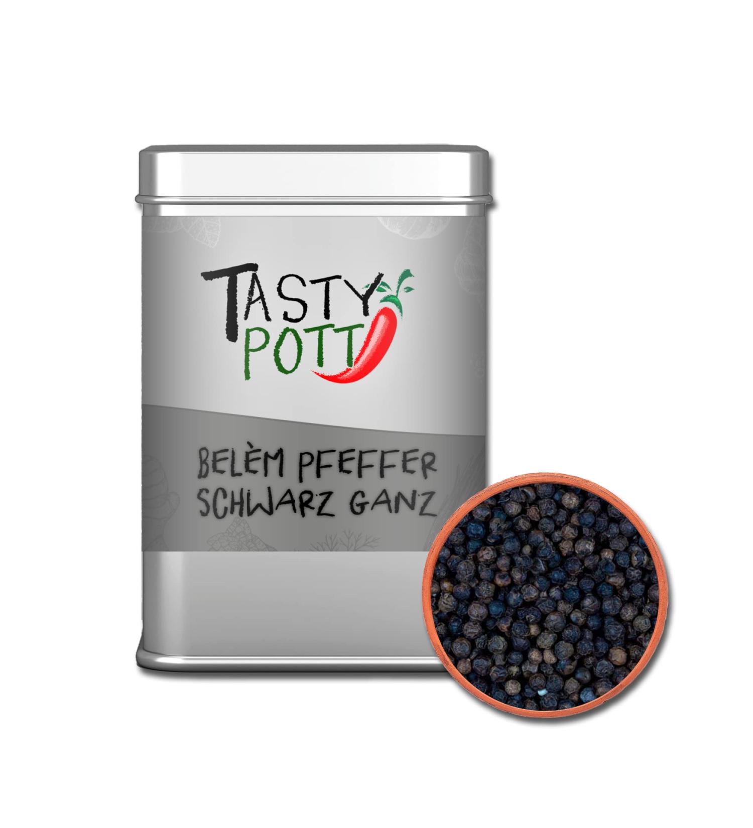 Jeske Sports Supplies Tasty Pott Pepper range I peppercorns I fine food I specialties I pepper I pepper shots I spices I herb mixtures Bel m Pepper I black I total 100g - Buy Online on GoSupps.com