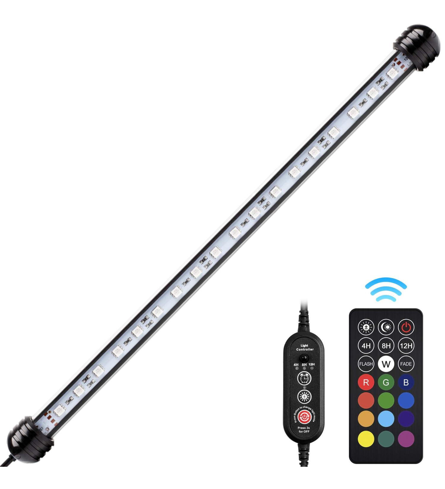 NICREW Submersible RGB Aquarium Light 15 Inches | Multicolor LED with Timer & Remote Control - Buy Online on GoSupps.com
