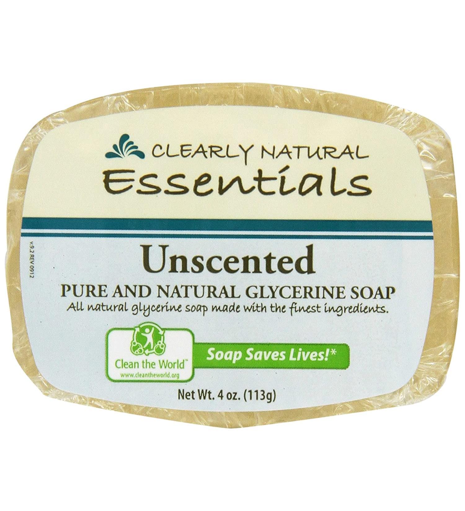 Clearly Naturals Unscented Glycerin Soap - 12x4 Oz | Natural Gentle & Hydrating | International Shipping Available - Buy Online on GoSupps.com