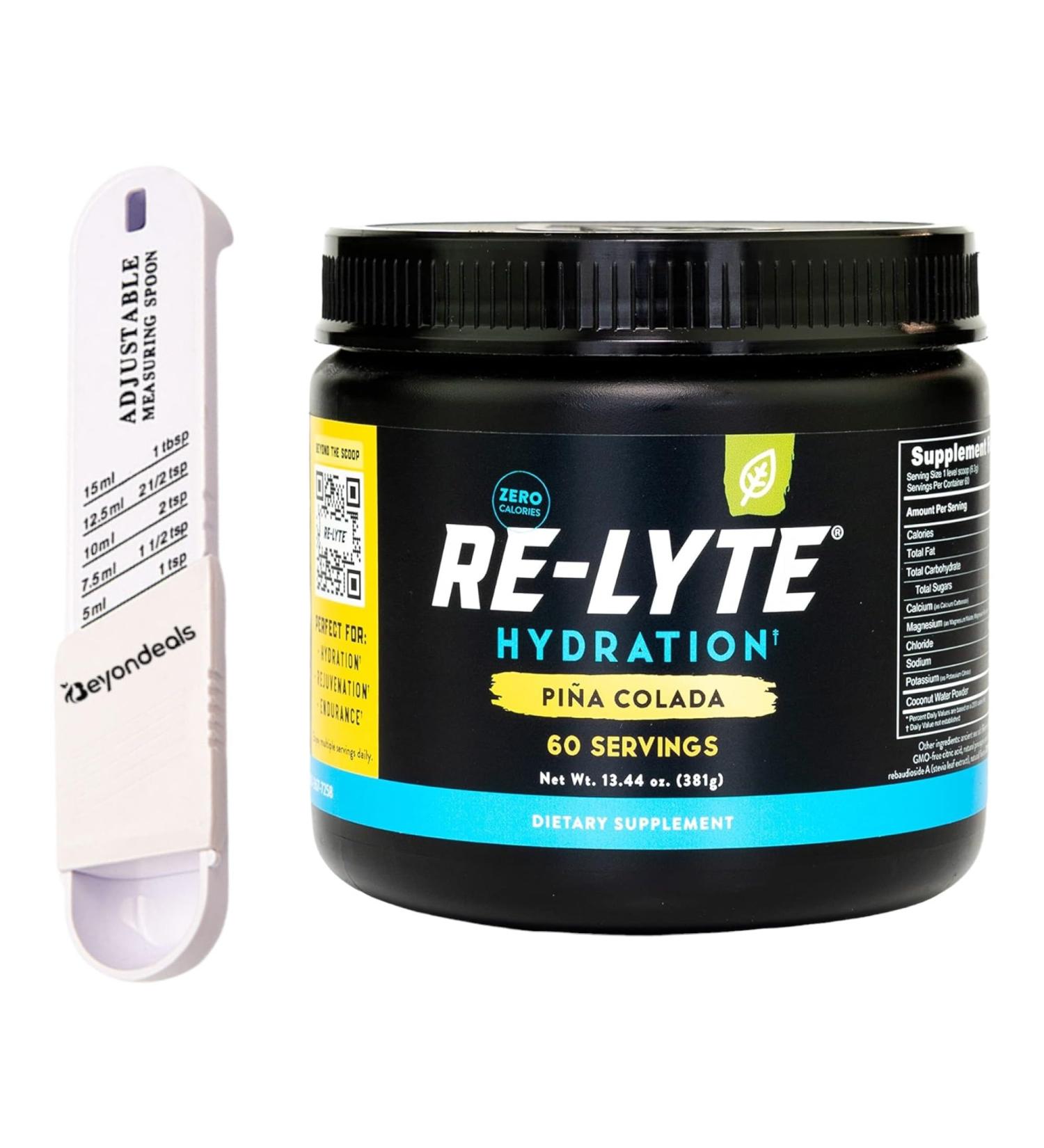 Relyte Hydration Powder 400g - Pina Colada Flavor | Zero-Calorie Electrolytes Gluten-Free Non-GMO | Includes Beyondeals Measuring Spoon | International Shipping Available - Buy Online on GoSupps.com