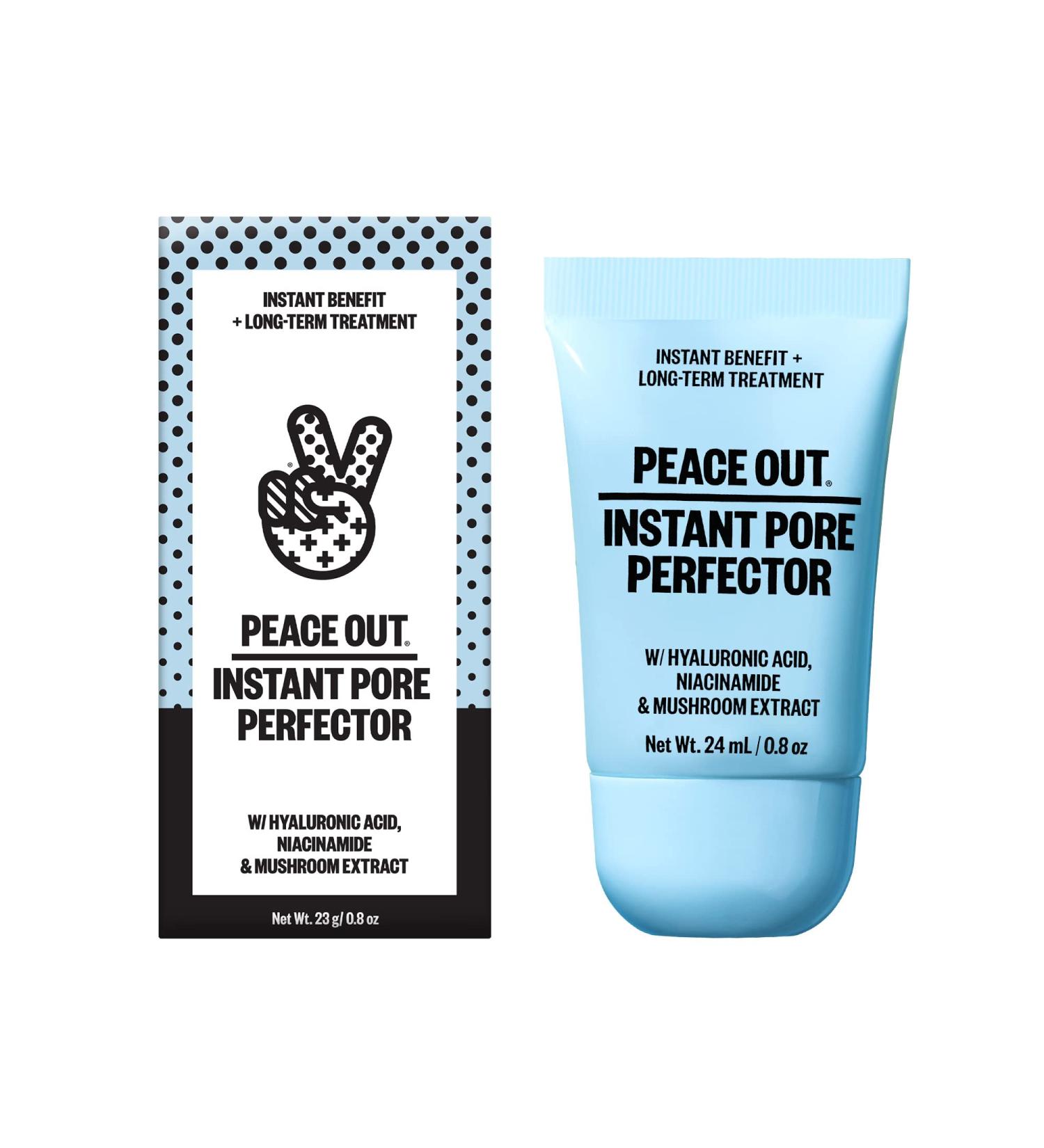 Peace Out Skincare Instant Pore Perfector | Skin Primer with Hyaluronic Acid and Niacinamide | 0.8 Oz Silicone-Free Formula for Pore Blurring, Redness Reduction and Long-Lasting Makeup | Instant Filter Finish - Buy Online on GoSupps.com