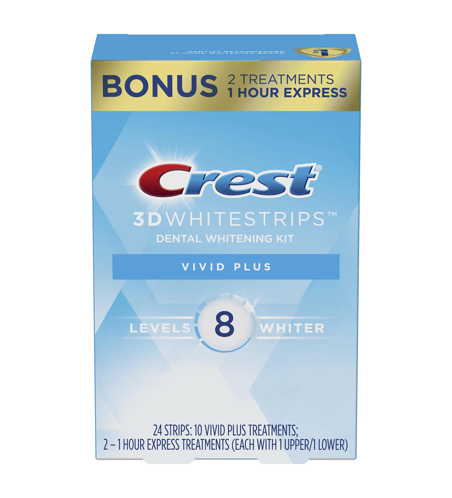 Crest 3D Vivid Plus Teeth Whitening Kit - 24 Count Flavorless Whitestrips - Buy Online on GoSupps.com