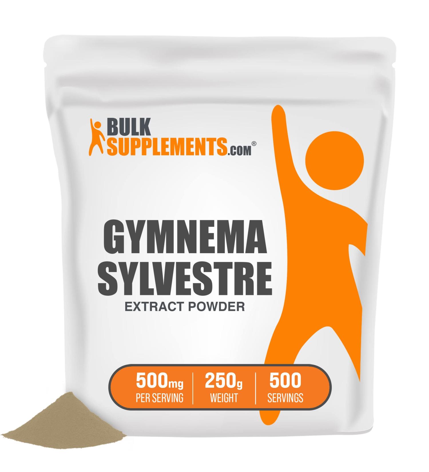 BULKSUPPLEMENTS Gymnema Sylvestre Extract Powder - 500mg per Serving - 250g - Gluten Free - Herbal Supplement from Gymnema Leaf - Buy Online on GoSupps.com
