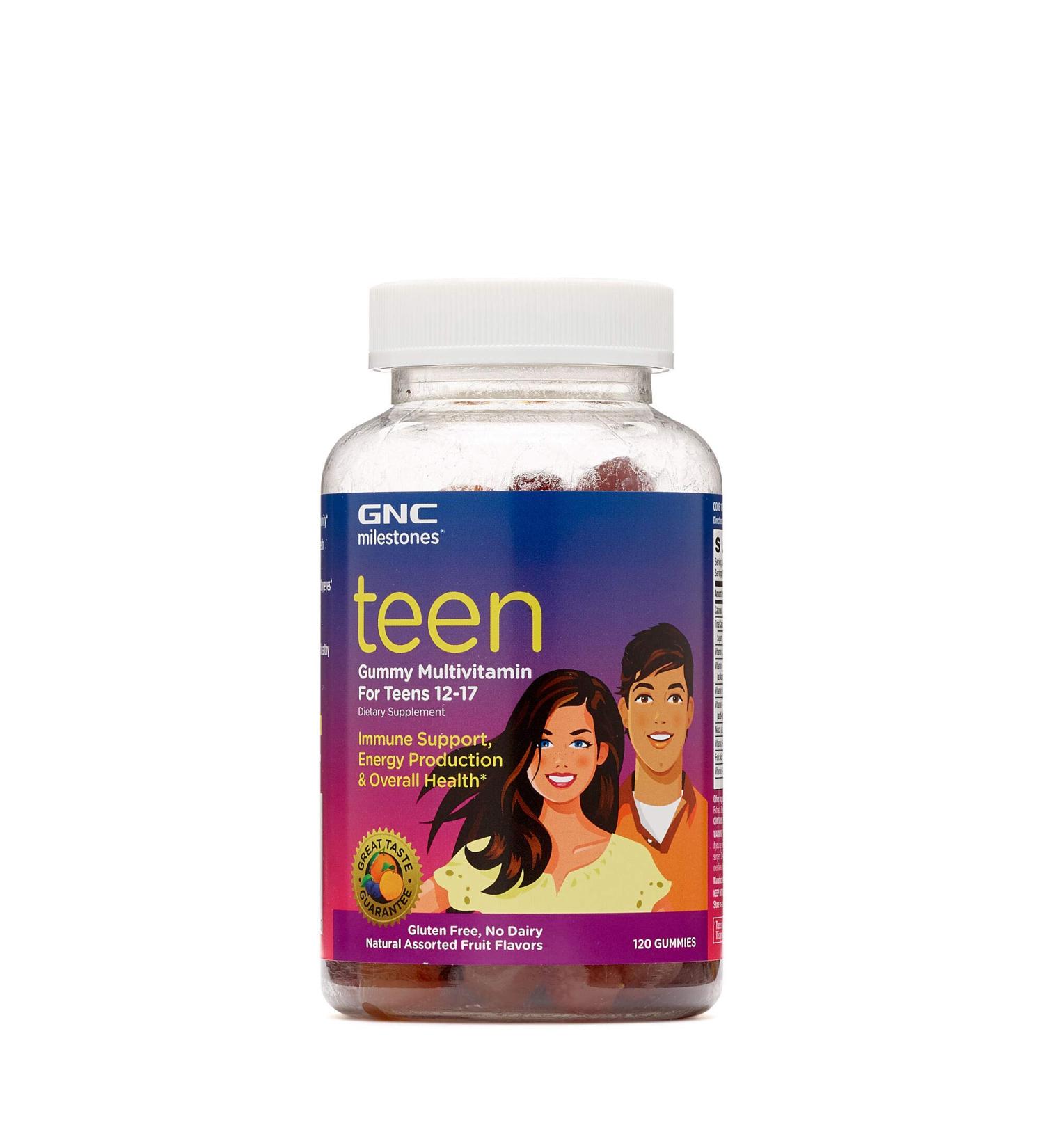 GNC Milestones Teen Gummy Multivitamin for Teens 12-17 | 120 Gummies | Immune Support & Energy Boost for Overall Health - Buy Online on GoSupps.com