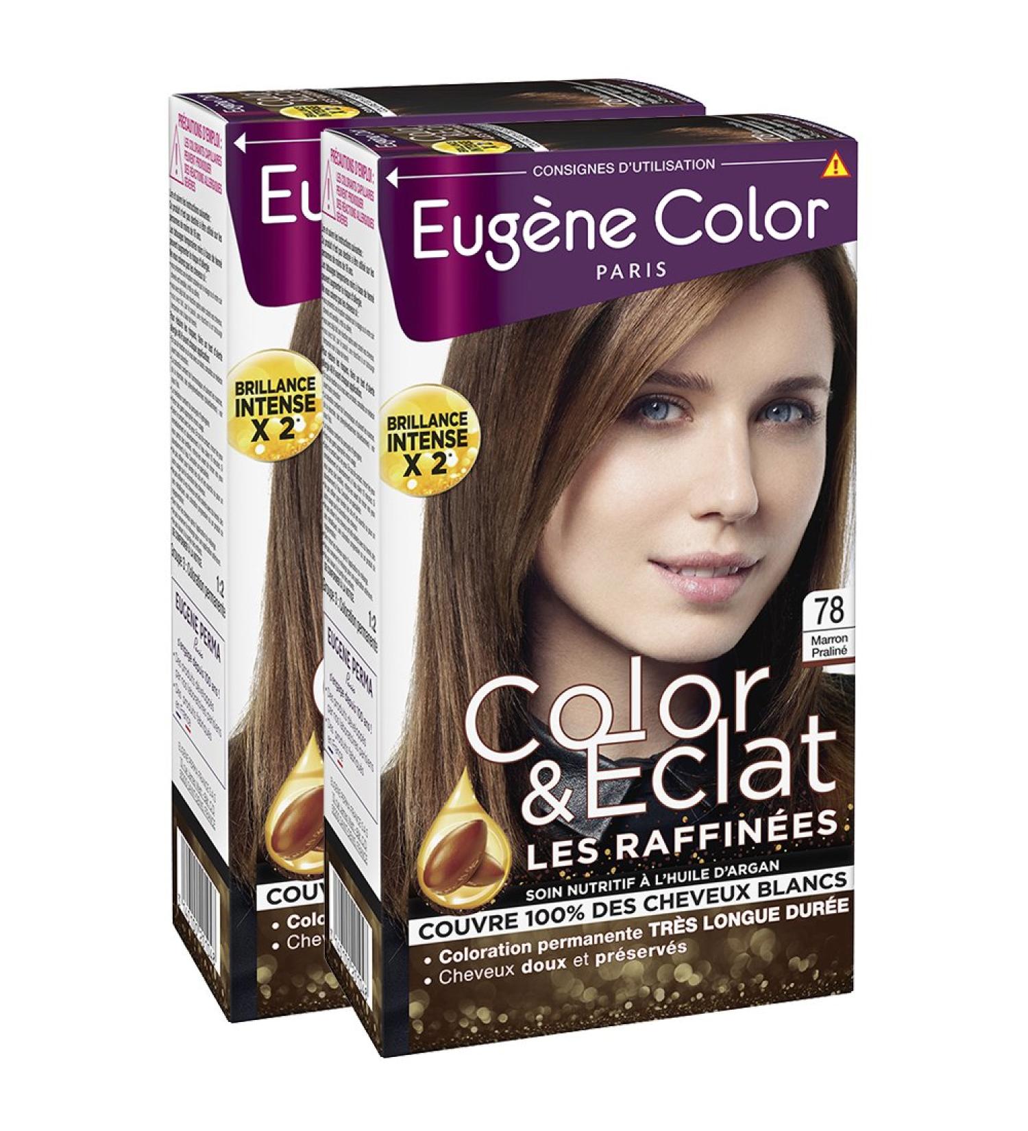 Eug ne Color - Color & Eclat - Les Raffin es - N 78 Marron Pralin - Coloration Permanente brillance Longue Dur e l'Huile d'Argan - Lot de 2 Marron Pralin 78 - Buy Online on GoSupps.com