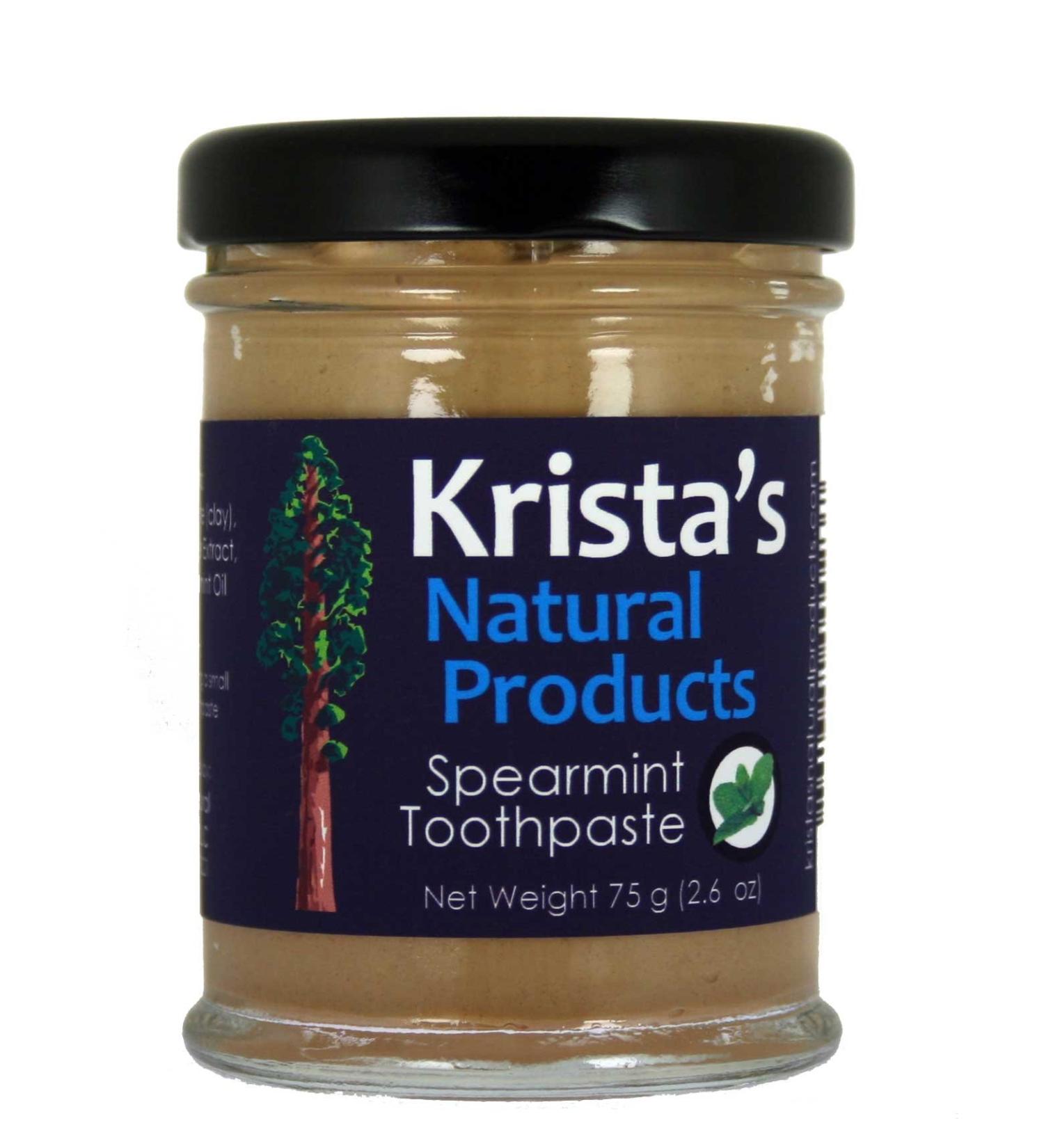 Organic Spearmint Toothpaste - Krista's Natural Products | 75g (2.6oz) - Natural Oral Care for Fresh Breath - Buy Online on GoSupps.com