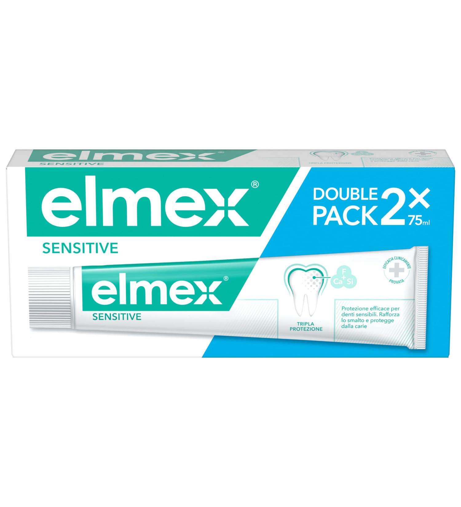 Elmex Sensitive Teeth Toothpaste - 2 Pack (75ml) with Aminofluoride | Gentle Cleaning Strengthens Teeth & Fights Cavities - International Shipping Available - Buy Online on GoSupps.com