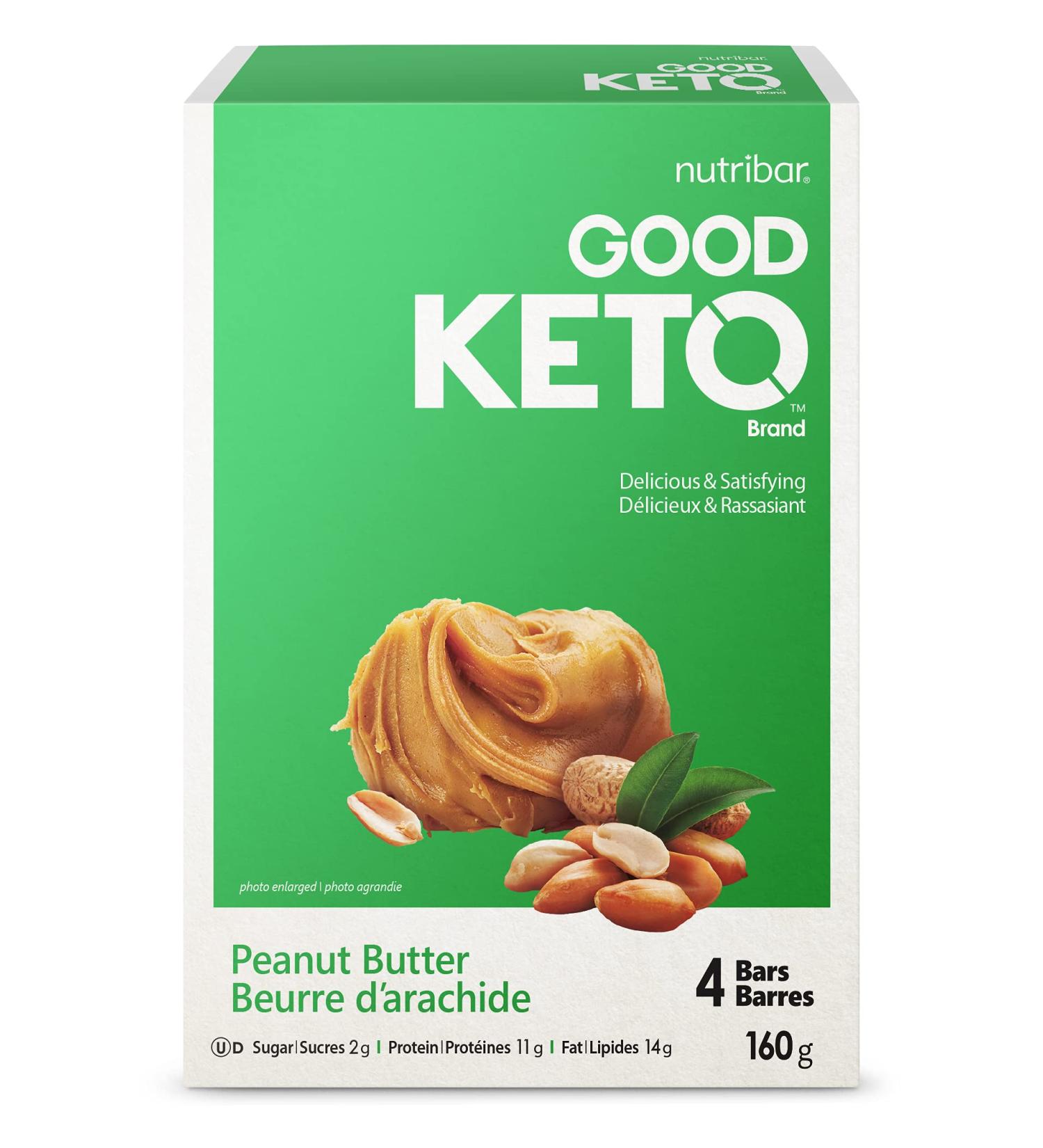Nutribar Good Keto Bars Peanut Butter High Protein Low Sugar High Fibre Keto Friendly 4-count - Buy Online on GoSupps.com