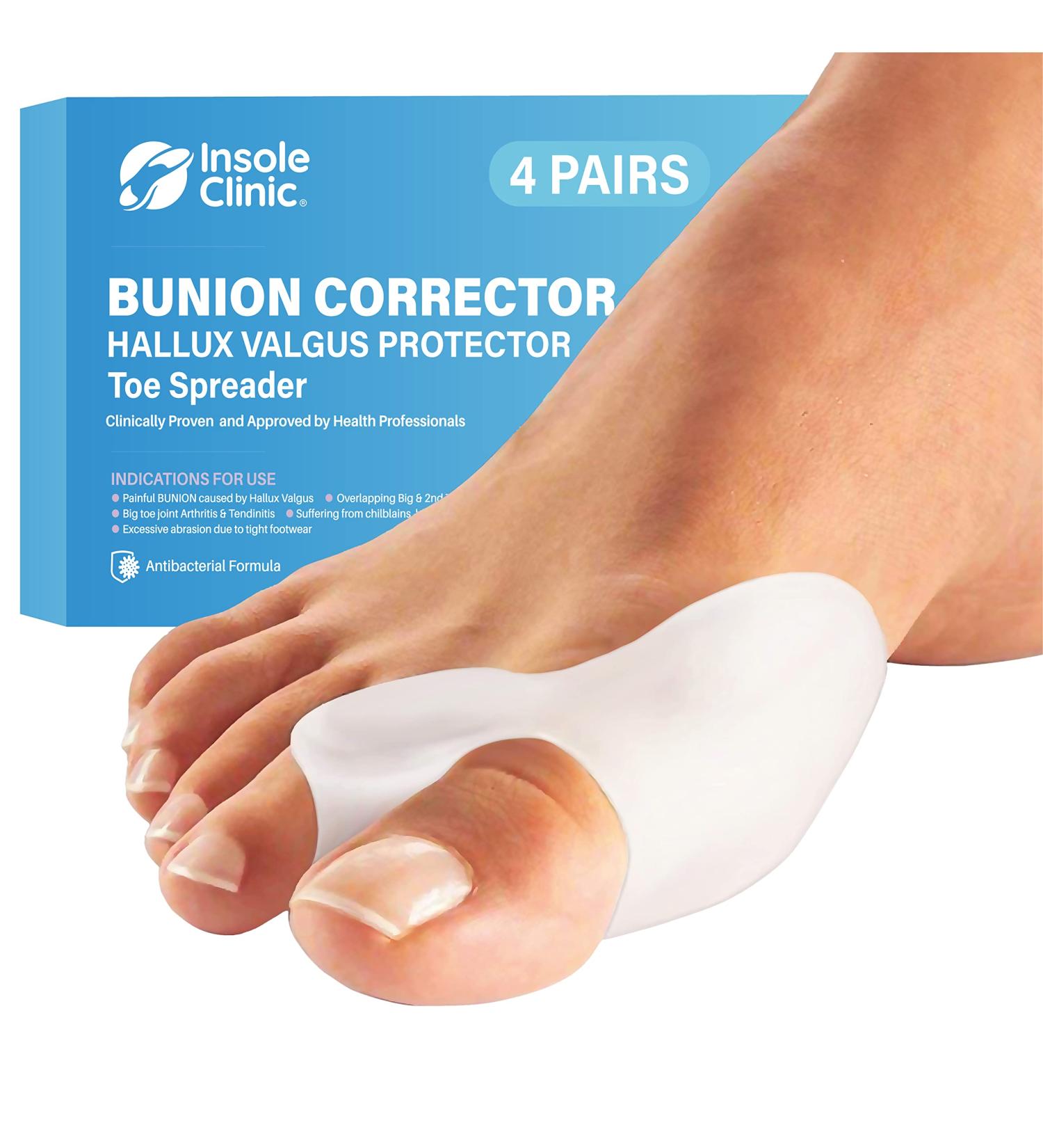 Bunion Corrector Protector Pads - Toe Separator Straightener with Medical Grade Silicone for Men & Women - Buy Online on GoSupps.com