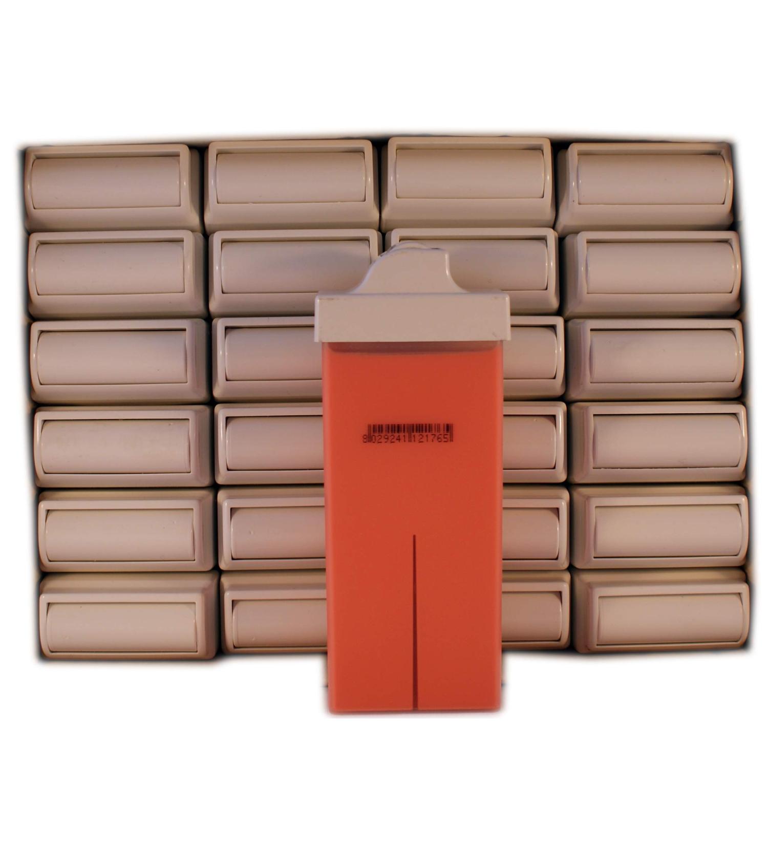 24 Wax Cartridges (Roll-Ons) 100ml - Pink Mini Roller Head for Eyebrow Bikini & Face Hair Removal | International Shipping Available - Buy Online on GoSupps.com