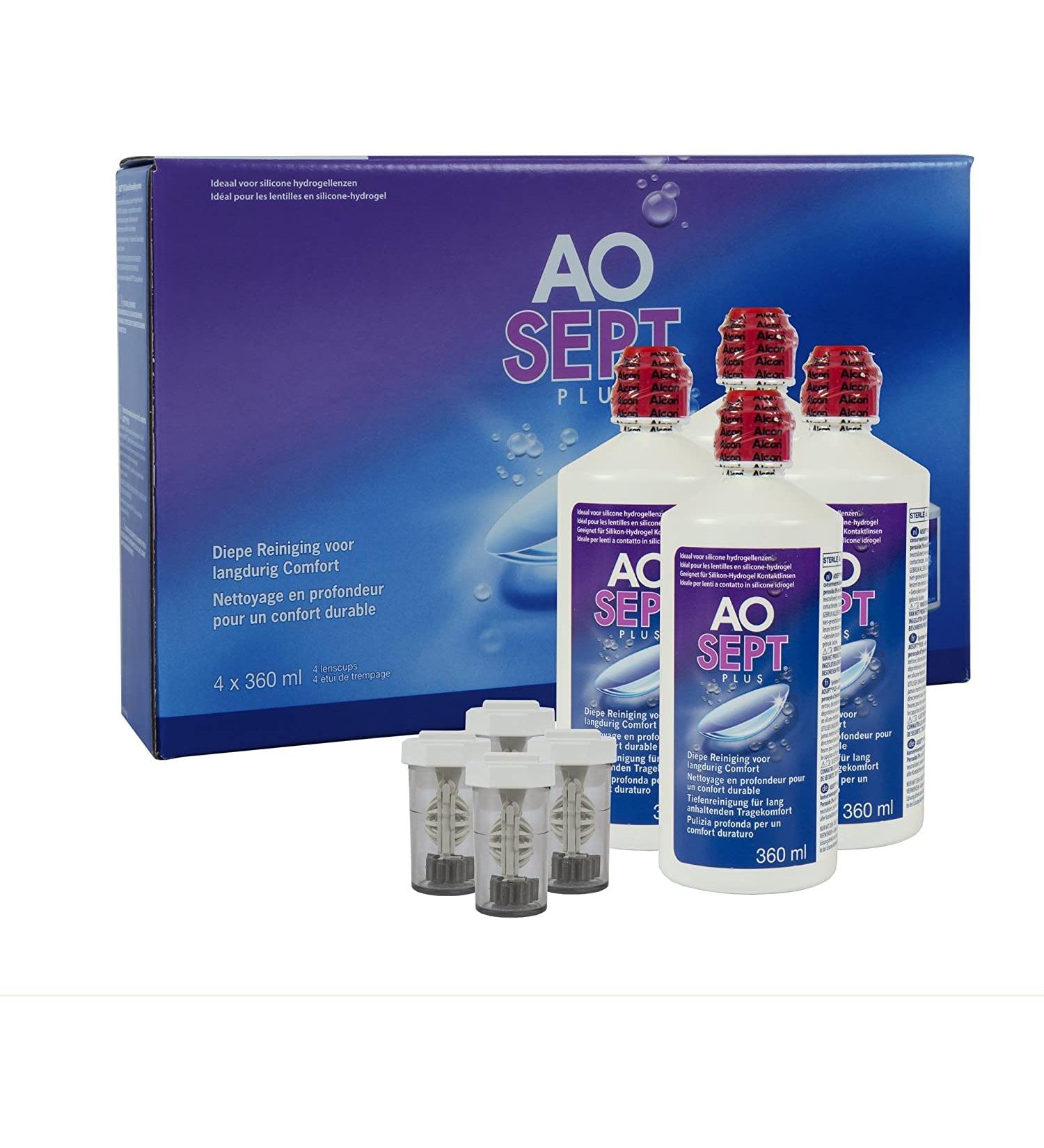 Aosept Plus Contact Lens Care System - 4x360ml Pack | Optimal Comfort & Hygiene - Buy Online on GoSupps.com