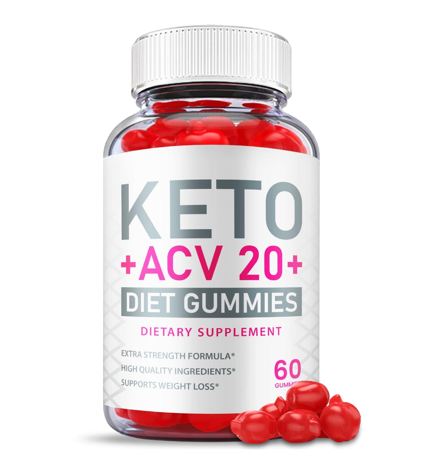 Keto ACV 20 Gummies - Vegan Formula with Apple Cider Vinegar, Vitamin B12, Beet Root Juice & Pomegranate (60 Gummies) - Buy Online on GoSupps.com