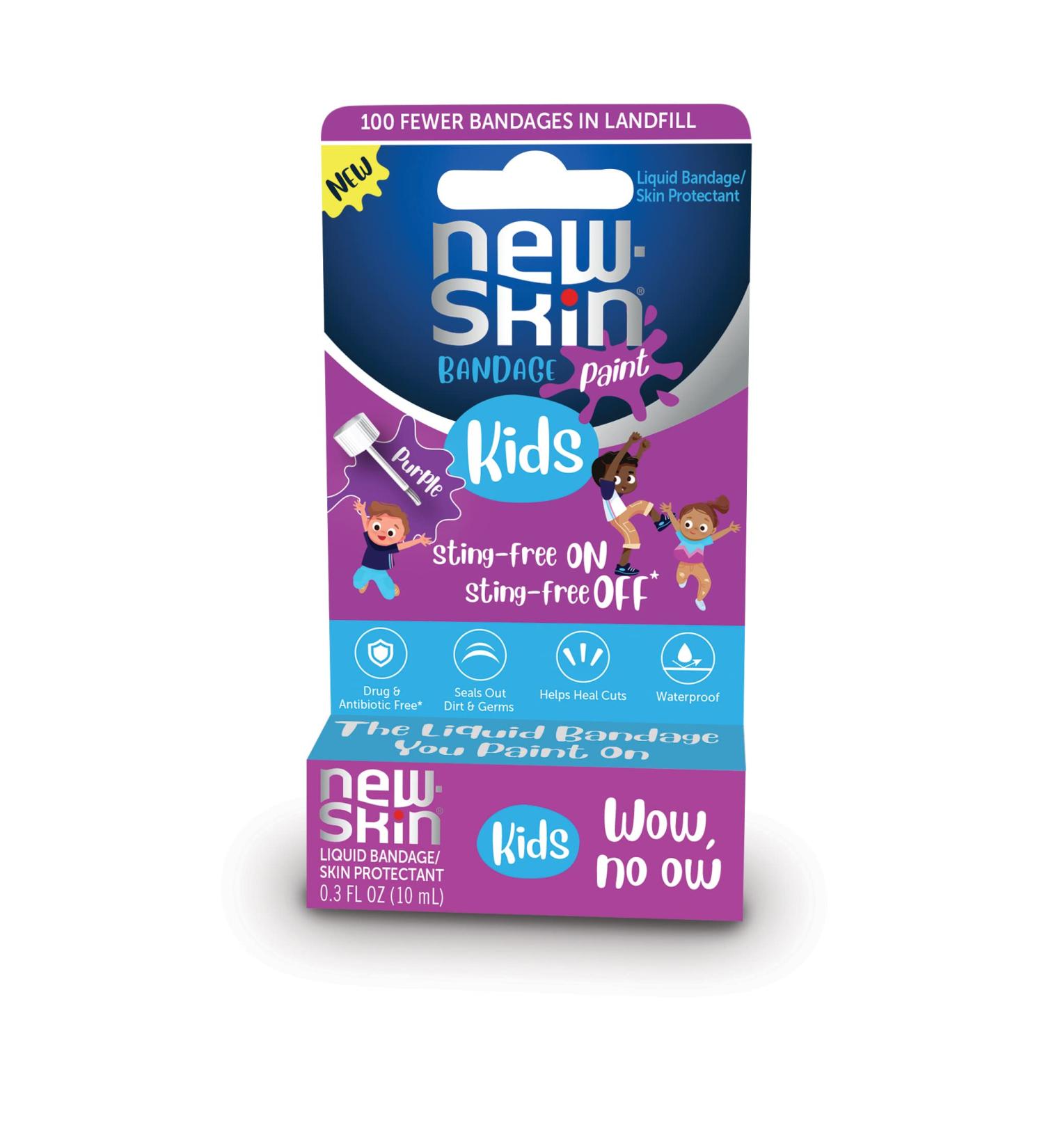NEW-SKIN Kids Liquid Bandage Paint - Sting-Free Waterproof Bandage for Scrapes and Cuts - 0.3oz - Buy Online on GoSupps.com