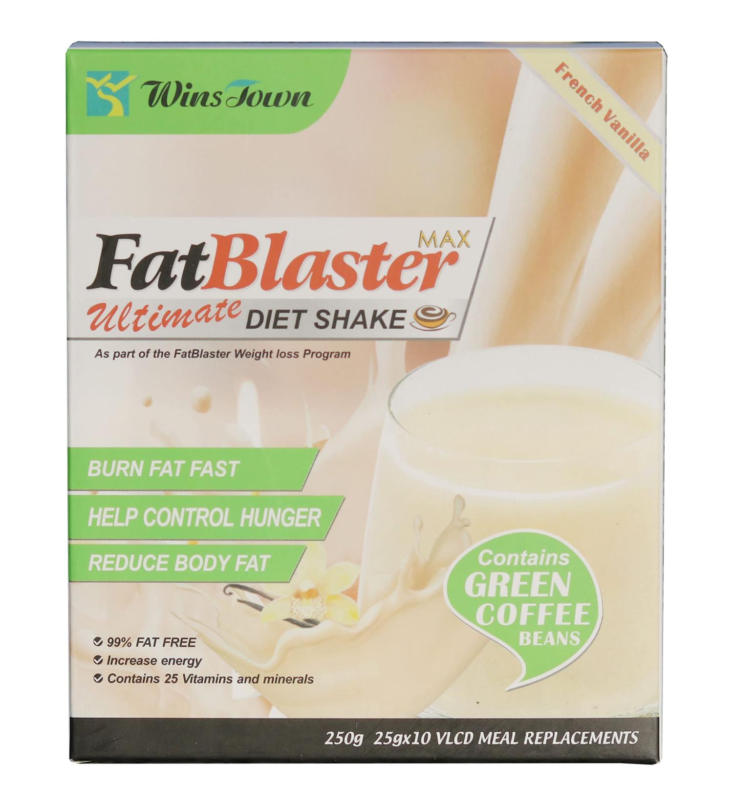 Wins Town Weight Loss Shake - Vanilla Fat Blaster Diet Replacement Powder - 25g x 10 Bags - Boost Energy - Buy Online on GoSupps.com