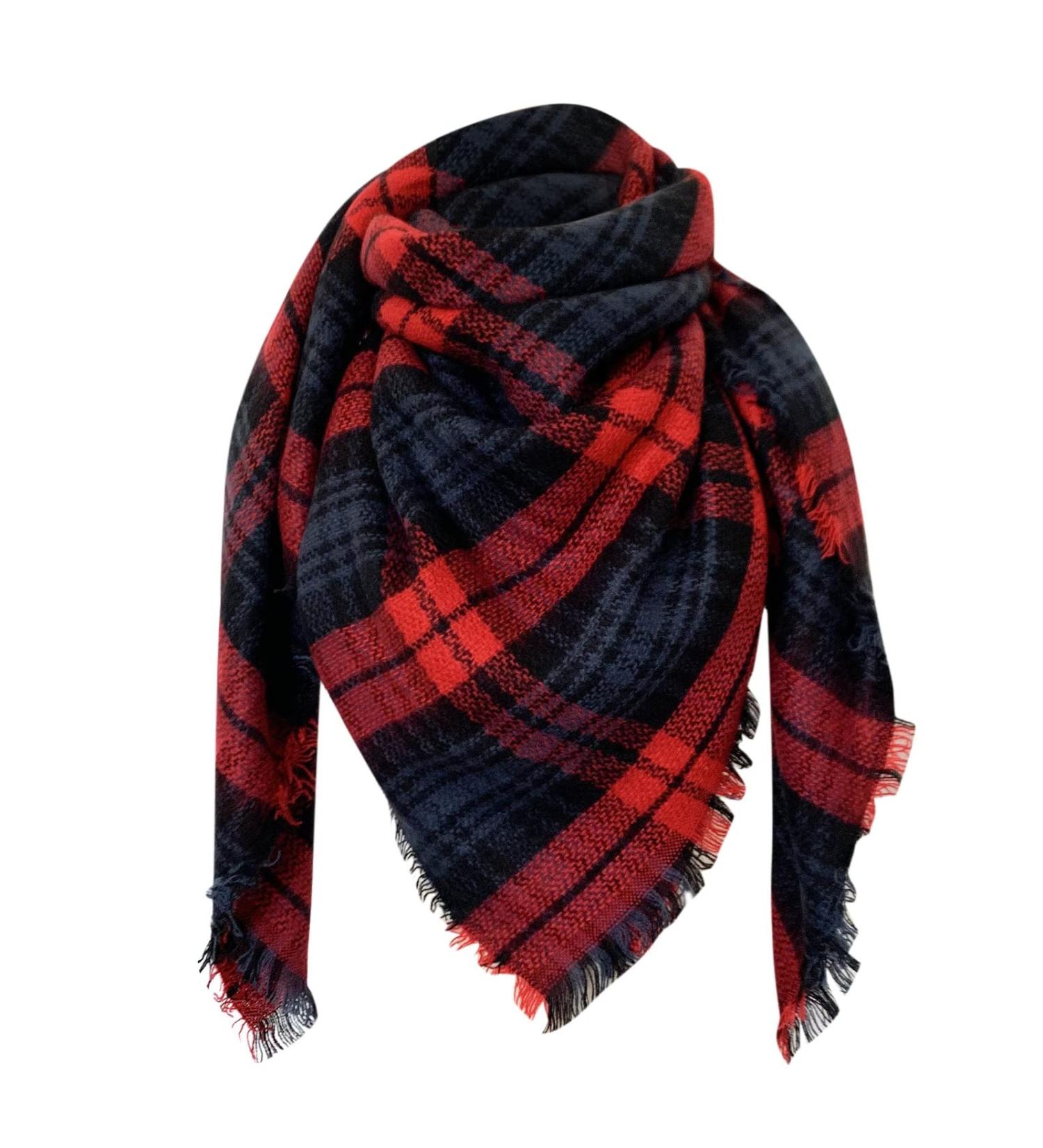 Women's scarves warm personality winter cotton triangle scarf large cashmere scarf poncho cape with button triangular scarf unit size K