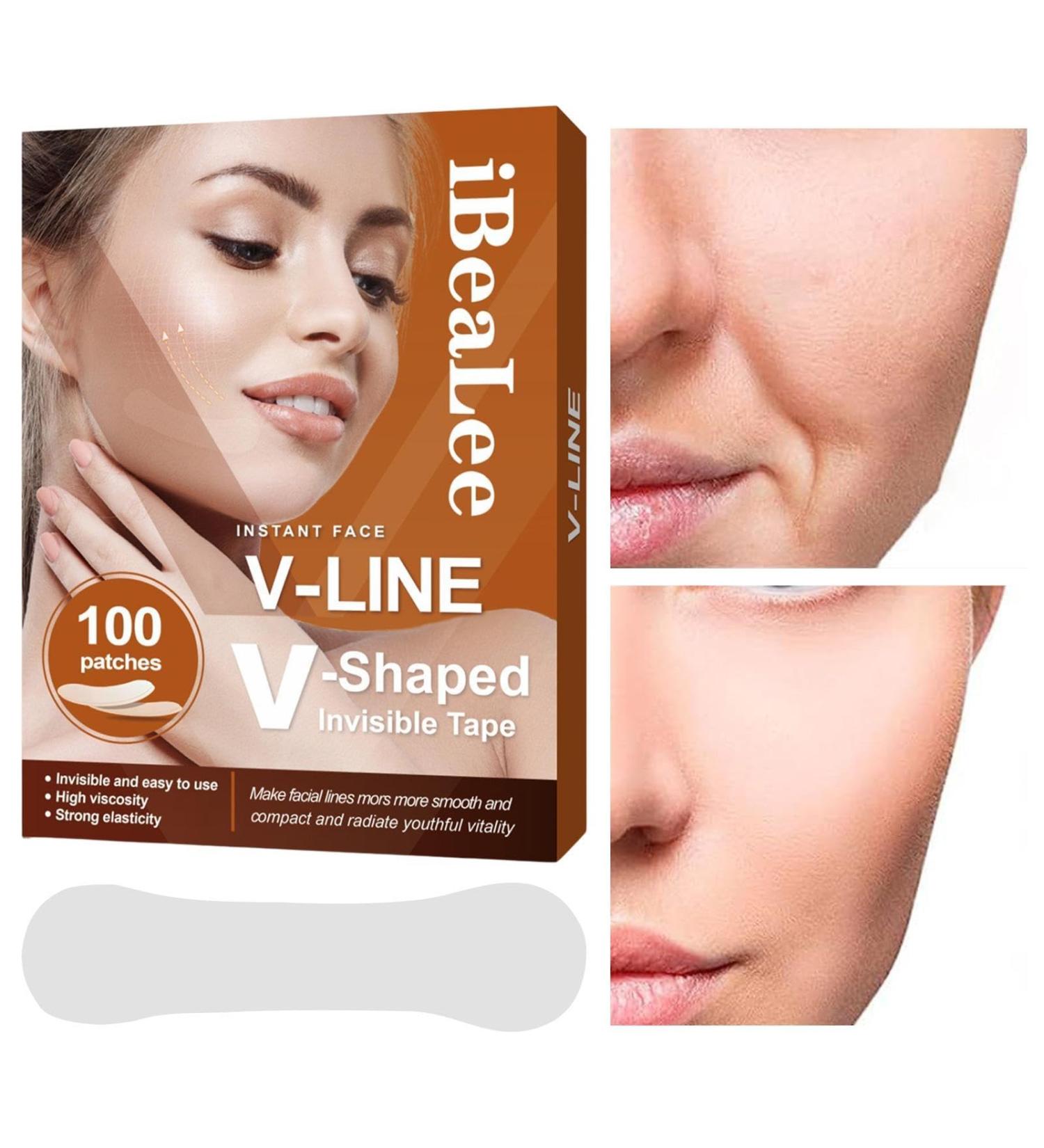 Fabixoin V Shaped Invisible Tape Face Tape for Wrinkles | Breathable Invisible Secret Make Up Stickers Facelift Tape for Face Invisible Neck Instant Face Lift Sticker - Buy Online on GoSupps.com