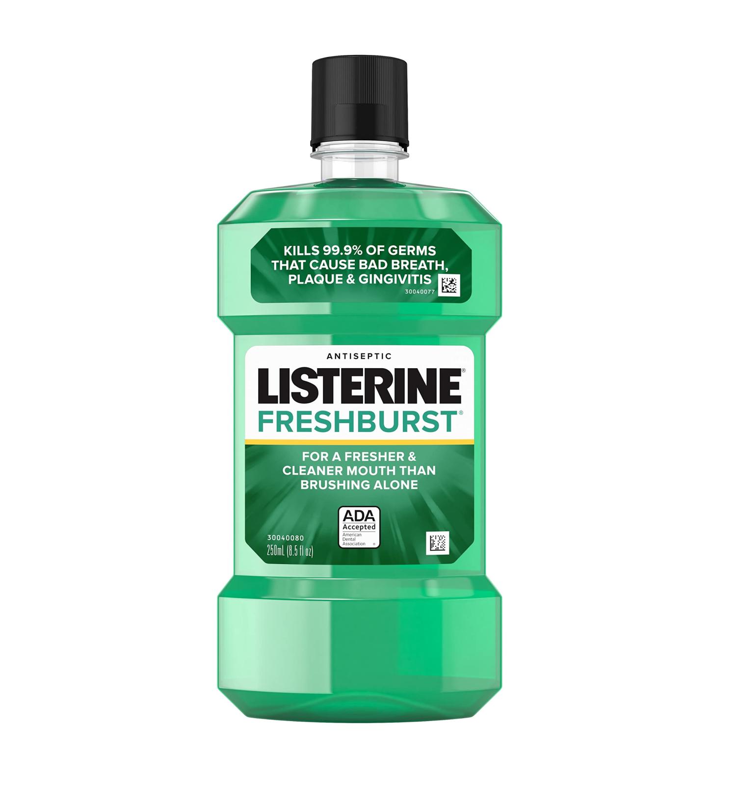 Listerine Freshburst Antiseptic Mouthwash - 8.5 Fl Oz - Fight Bad Breath & Germs - ADA Accepted - Spearmint - Pack of 1 - Buy Online on GoSupps.com