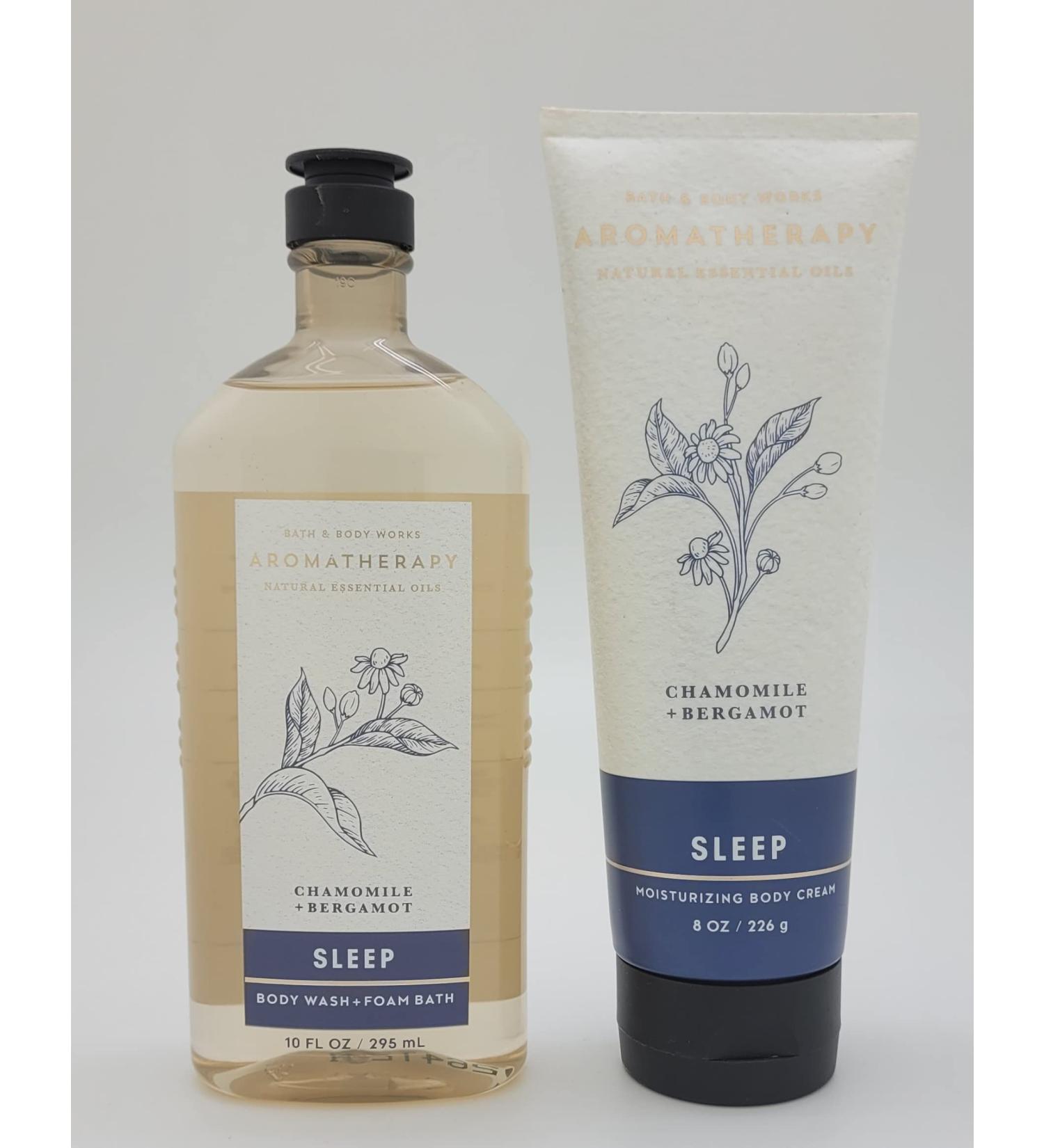 Bath & Body Works Aromatherapy: SLEEP Chamomile + Bergamot Body Wash & Foam Bath + Body Cream Bundle - 2 pc Full Size - Buy Online on GoSupps.com